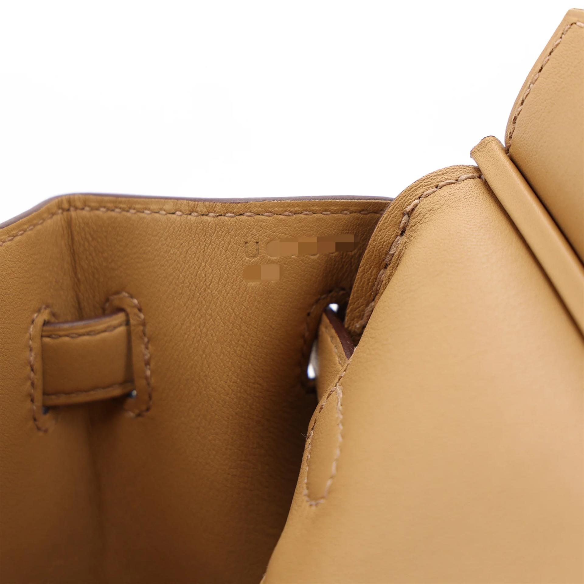 Unused ( Rank NS ) HERMÈS Limited Edition Birkin 25 In & Out Biscuit (4B) Swift Palladium hardware U (2022) - 16