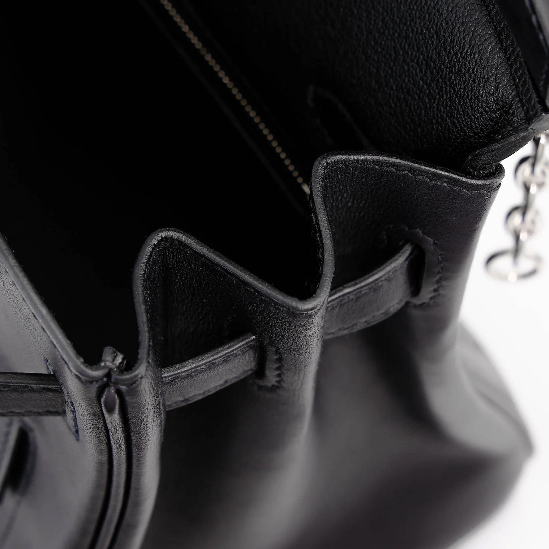 Excellent ( Rank SA ) HERMÈS Limited Edition Birkin 25 Rock Noir (89) Volupto calfskin Palladium hardware W (2024) - 23