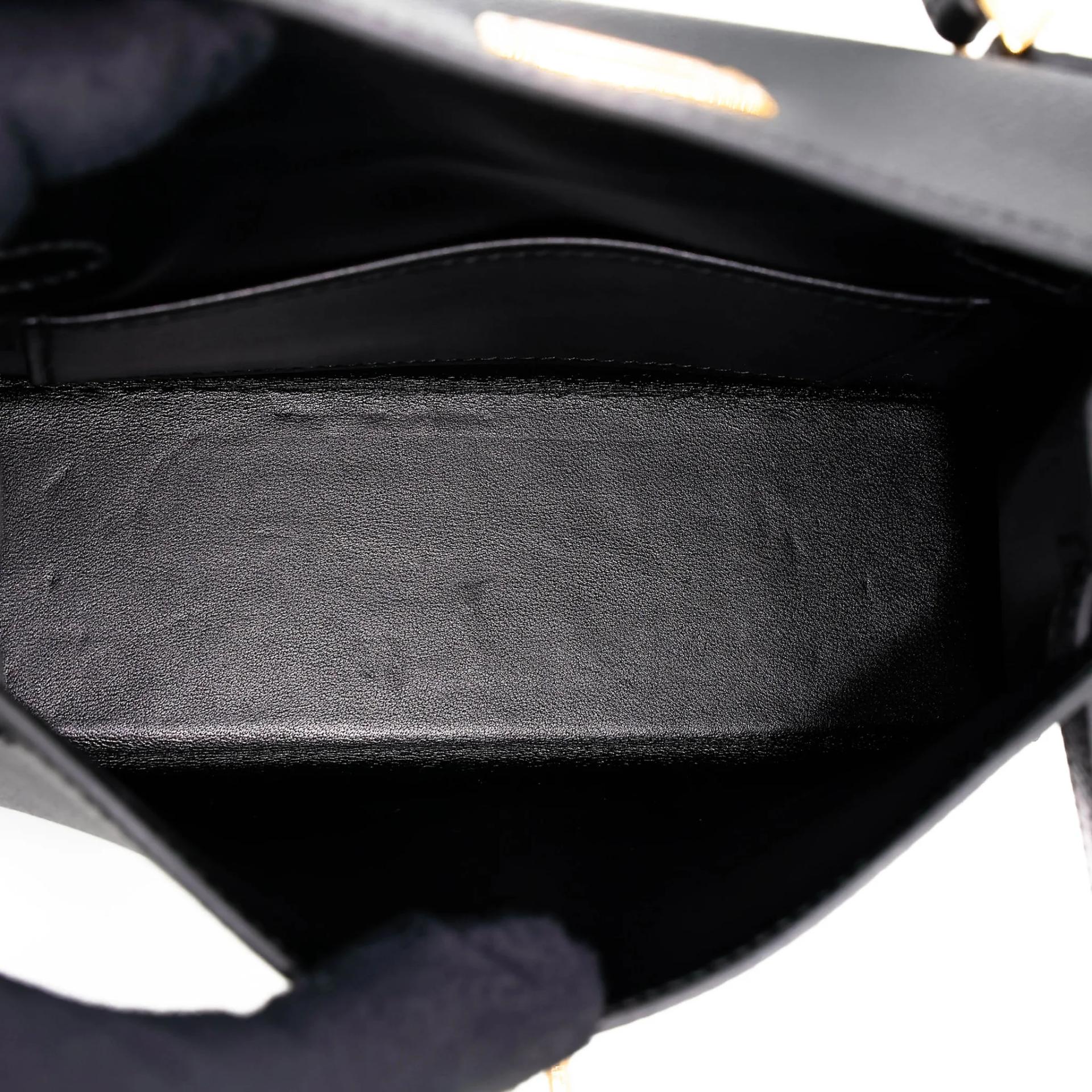 Excellent ( Rank SA ) HERMÈS Mini Kelly II Noir (89) Epsom Gold hardware W (2024) - 18