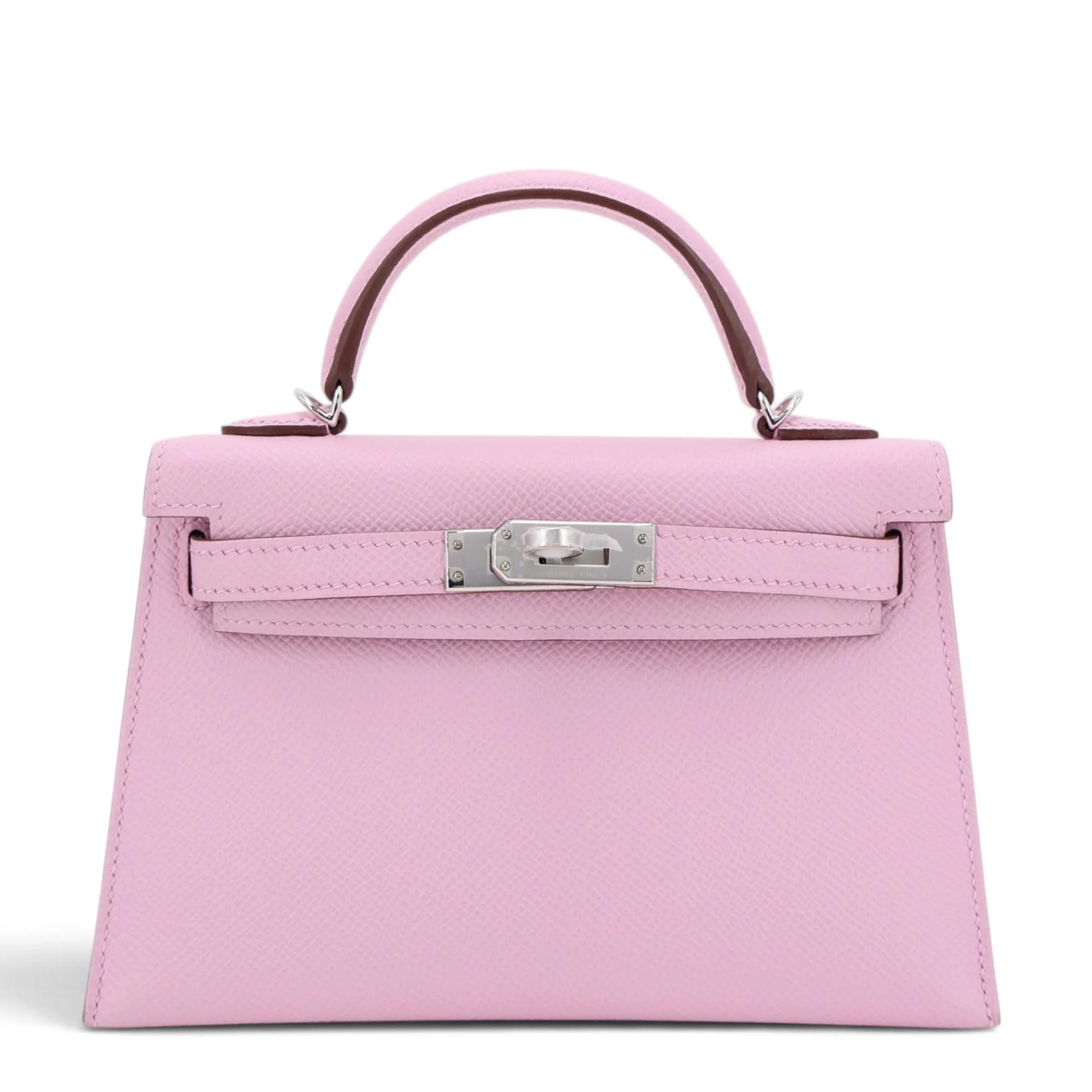 Unused ( Rank NS ) HERMÈS Mini Kelly II Mauve Sylvestre (X9) Epsom Palladium hardware B (2023) - 1