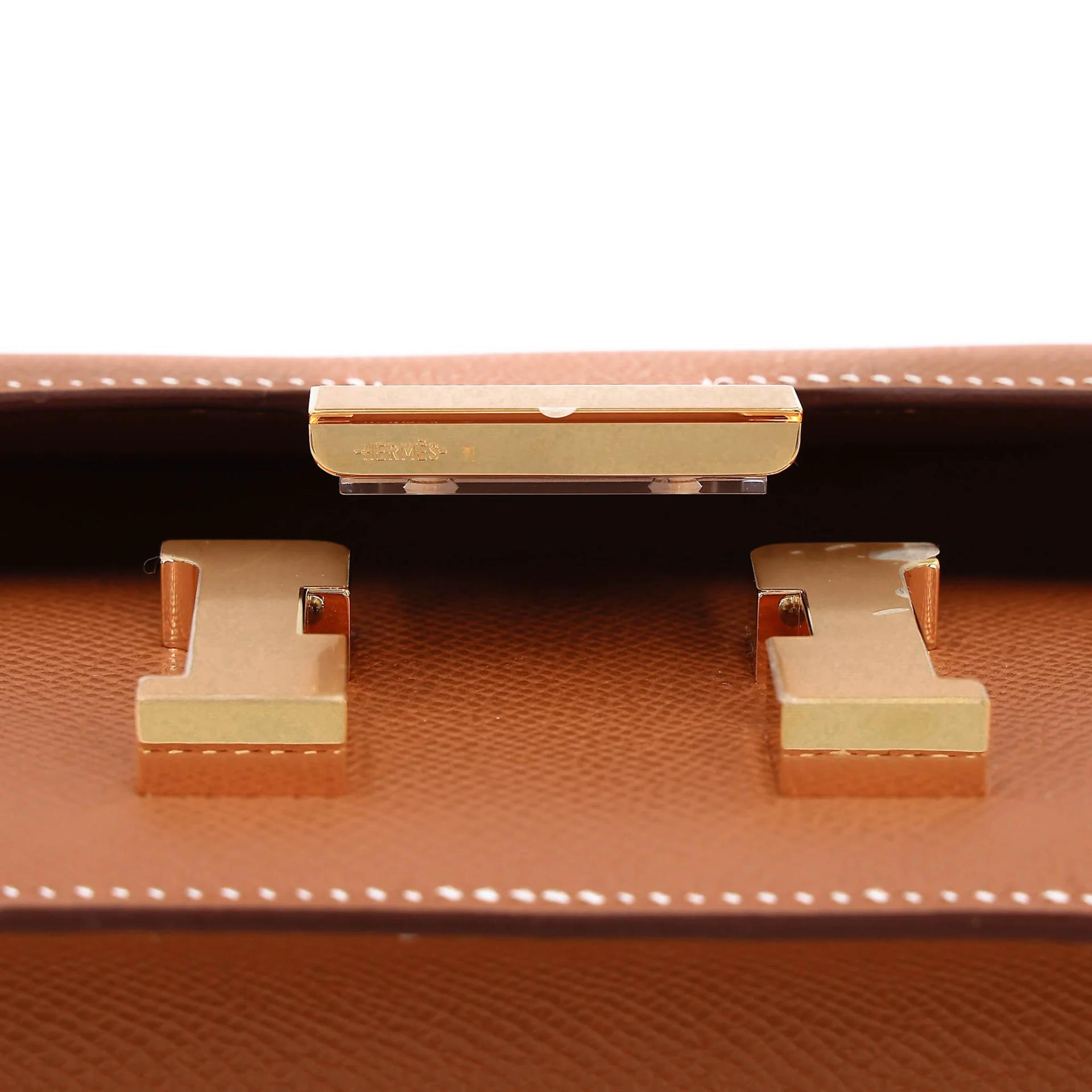 Brand New ( Rank N ) HERMÈS Constance Elan 2024 Gold (37) Epsom Gold hardware G (2026) - 9