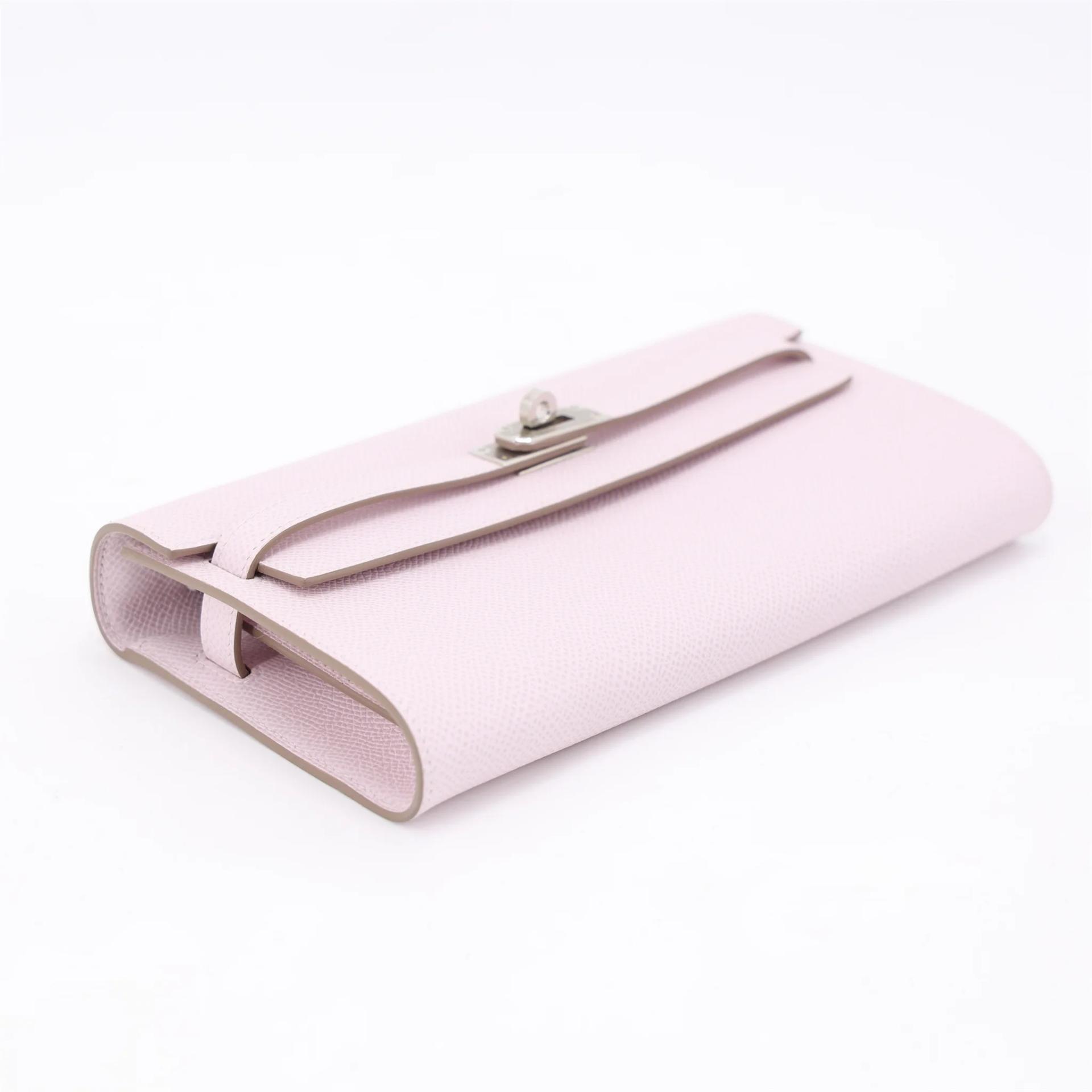 Unused ( Rank NS ) HERMÈS Kelly To Go Wallet Mauve Pale (09) Epsom Palladium hardware U (2022) - 3