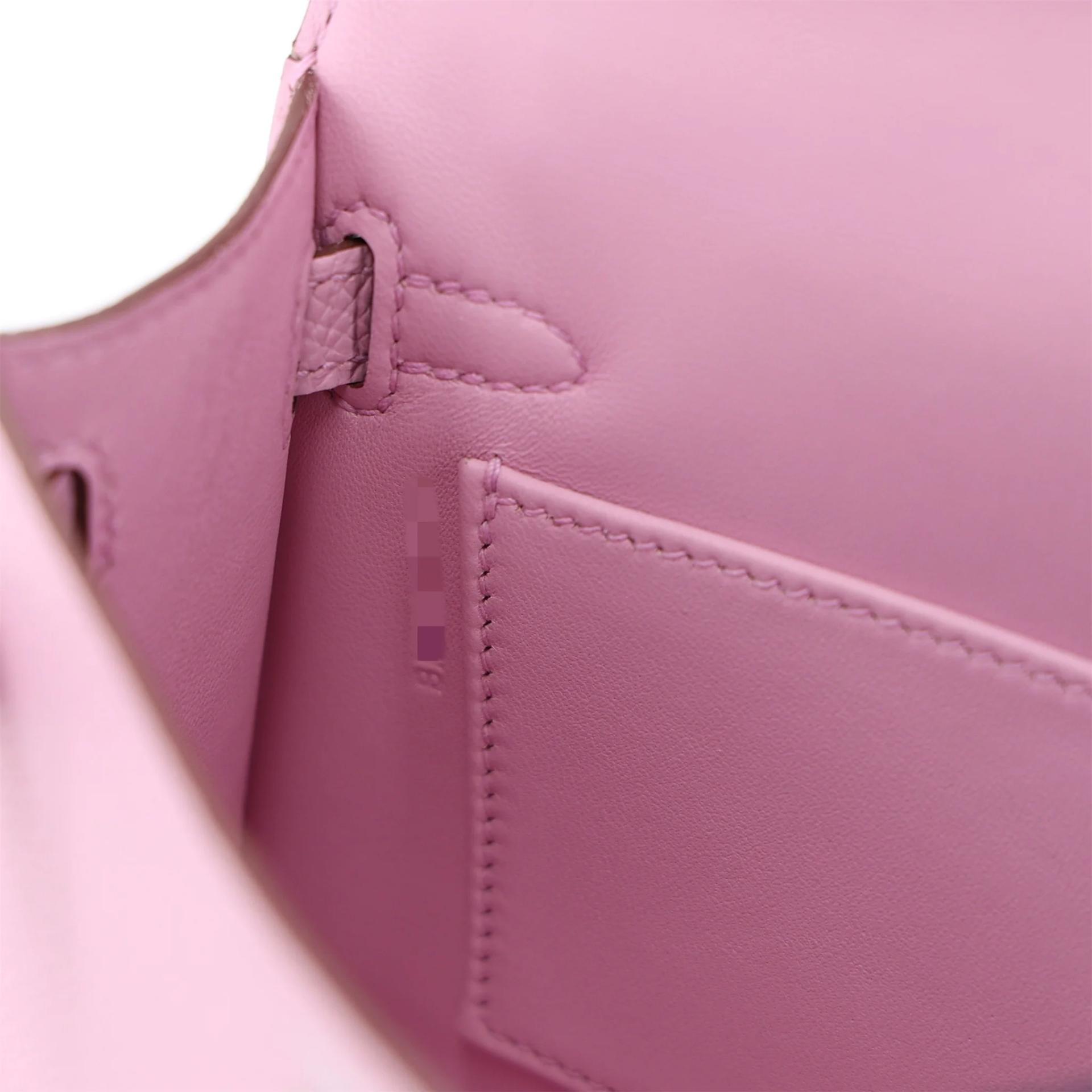Unused ( Rank NS ) HERMÈS Mini Kelly II Mauve Sylvestre (X9) Epsom Palladium hardware B (2023) - 15