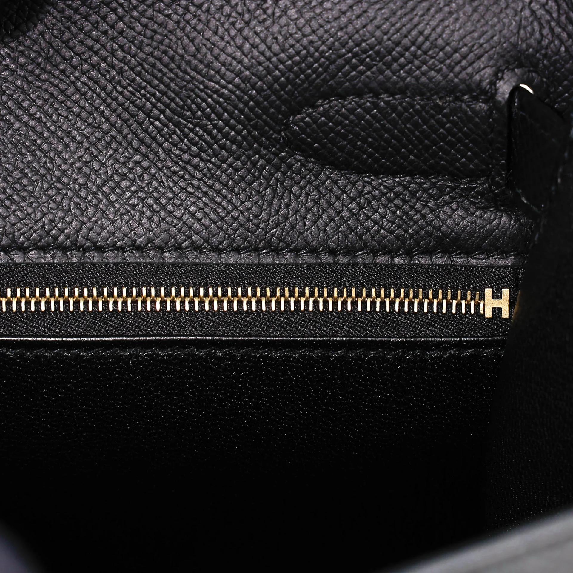 Excellent ( Rank SA ) HERMÈS Kelly 32 Sellier Noir (89) Epsom Gold hardware D (2019) - 16