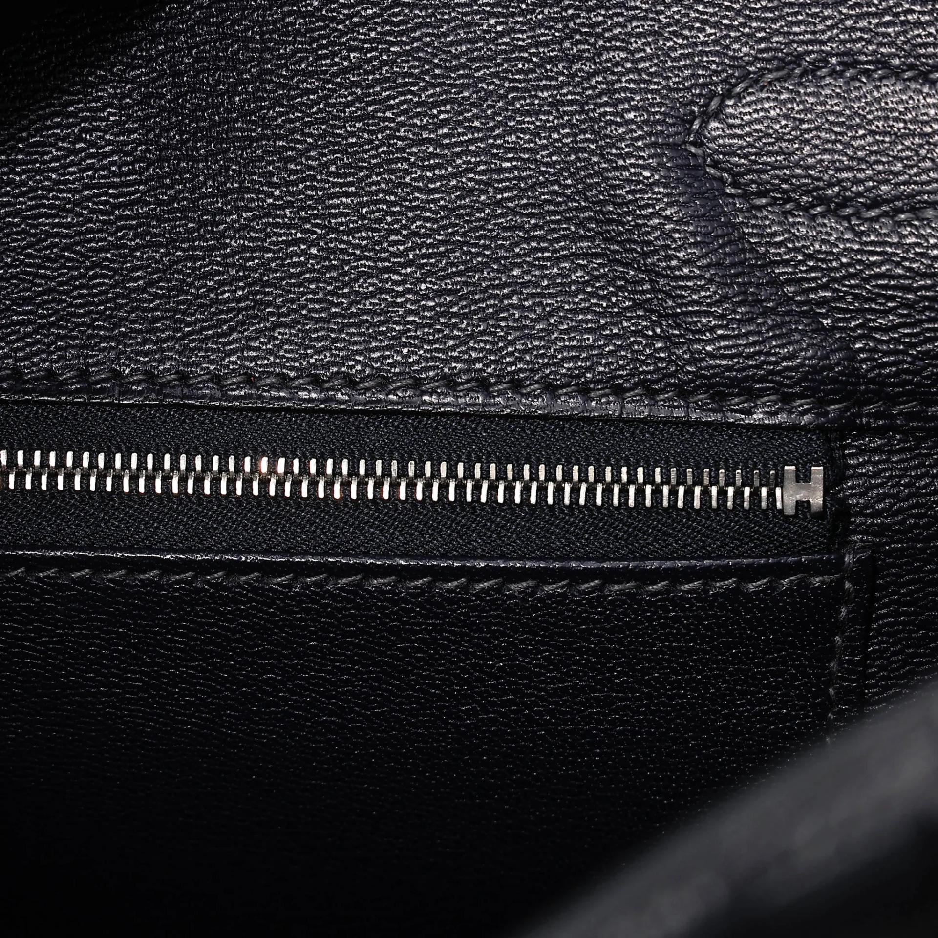 Very Good ( Rank A) HERMÈS Birkin 30 Bleu Indigo (76) Matte Niloticus Crocodile Palladium hardware Square M (2009) - 24