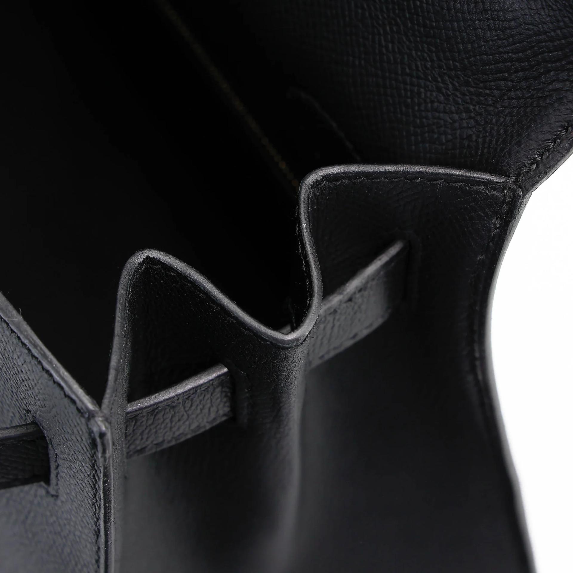 Excellent ( Rank SA ) HERMÈS Kelly 32 Sellier Noir (89) Epsom Gold hardware D (2019) - 18