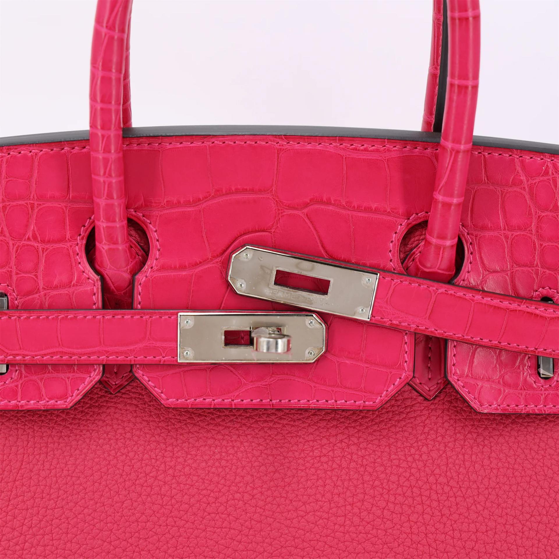 Excellent ( Rank SA ) HERMÈS Birkin 30 Touch Framboise (90) Togo Palladium hardware Z (2021) - 8