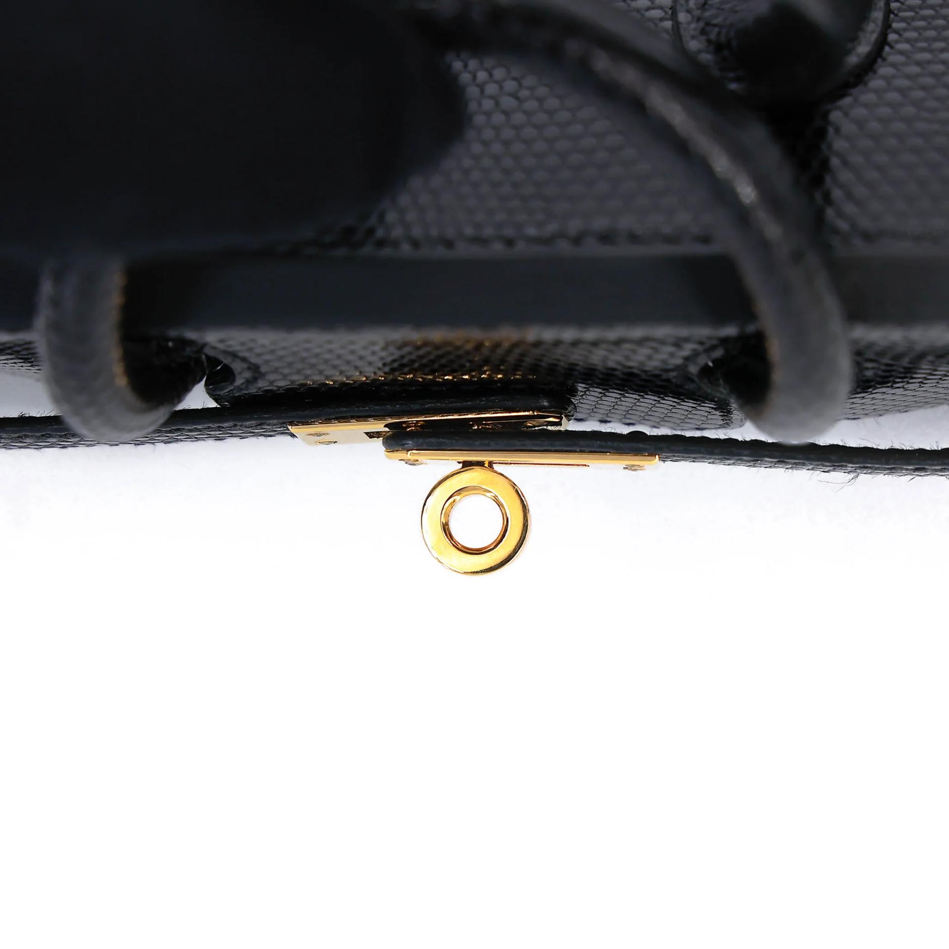 Excellent ( Rank SA ) HERMÈS Birkin 20 Noir (89) Lizard Gold hardware B (2023) - 9