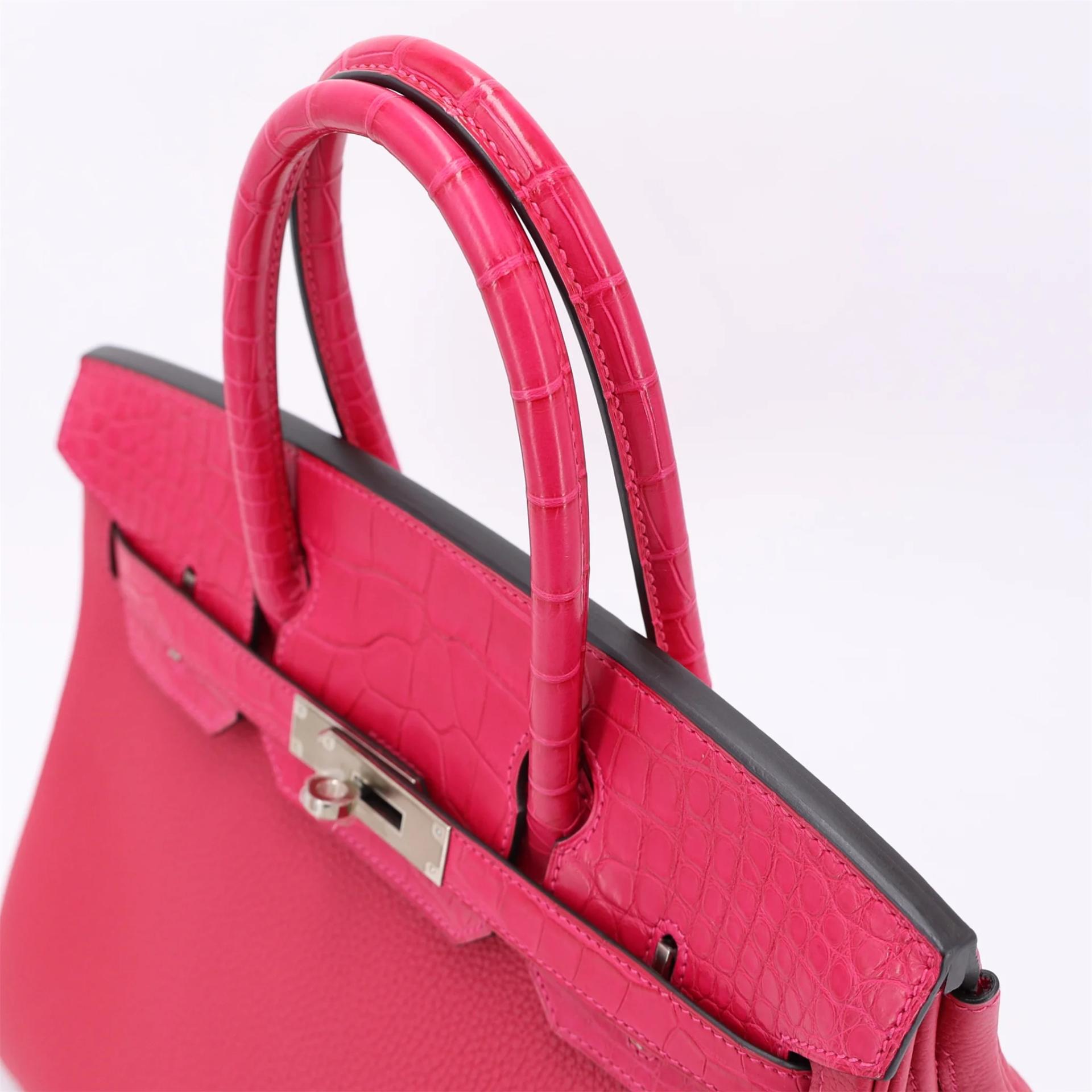 Excellent ( Rank SA ) HERMÈS Birkin 30 Touch Framboise (90) Togo Palladium hardware Z (2021) - 3