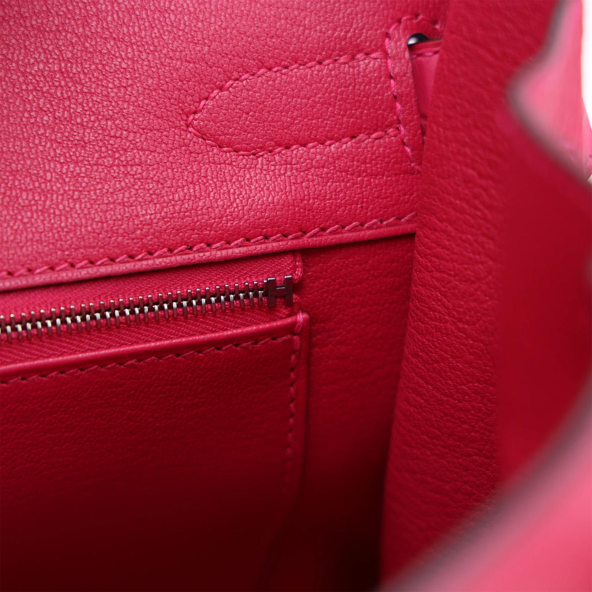 Excellent ( Rank SA ) HERMÈS Birkin 30 Touch Framboise (90) Togo Palladium hardware Z (2021) - 17