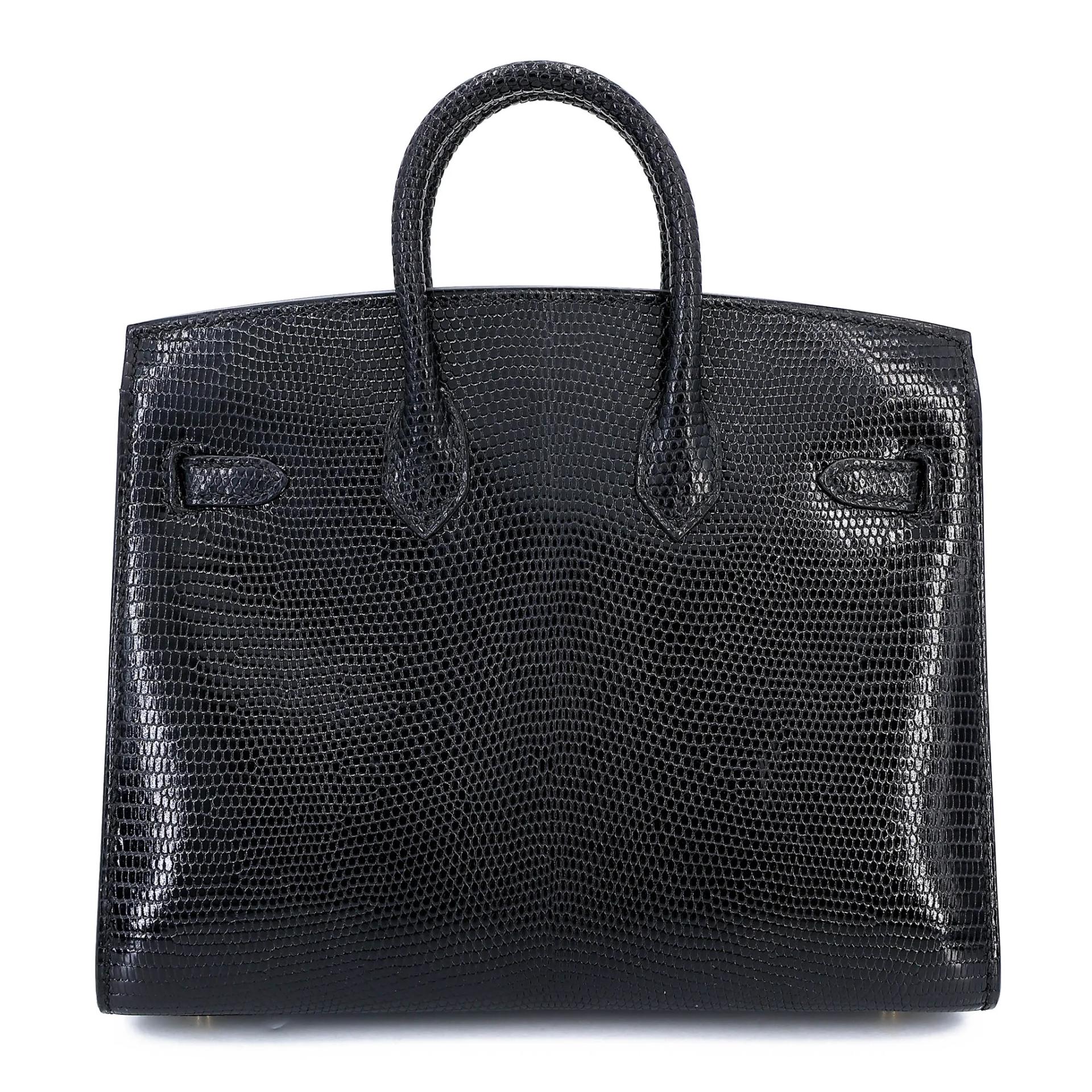 Excellent ( Rank SA ) HERMÈS Birkin 20 Noir (89) Lizard Gold hardware B (2023) - 2