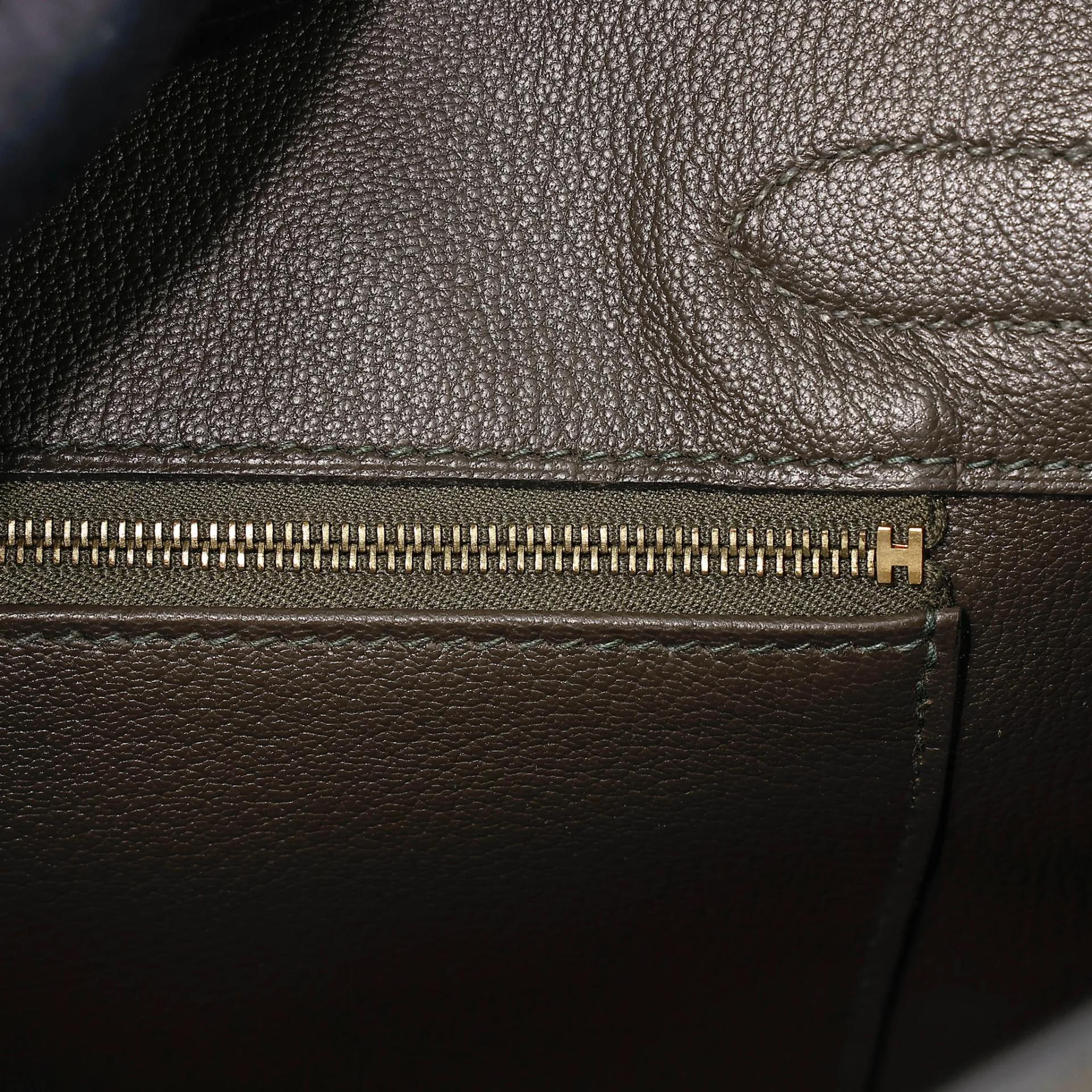 Very Good ( Rank A) HERMÈS Birkin 30 Vert Veronese (6H) Ostrich Gold hardware T (2015) - 20