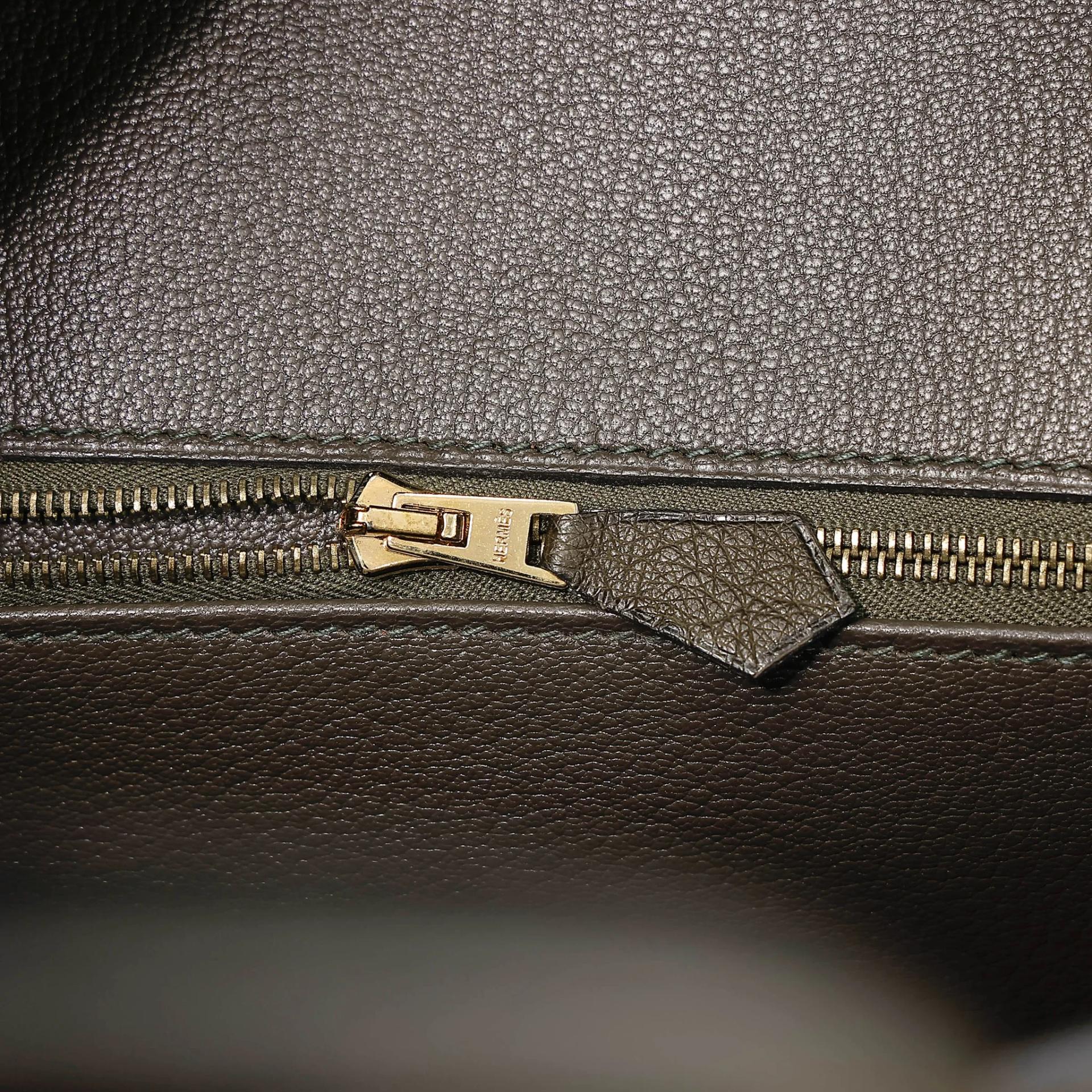 Very Good ( Rank A) HERMÈS Birkin 30 Vert Veronese (6H) Ostrich Gold hardware T (2015) - 19