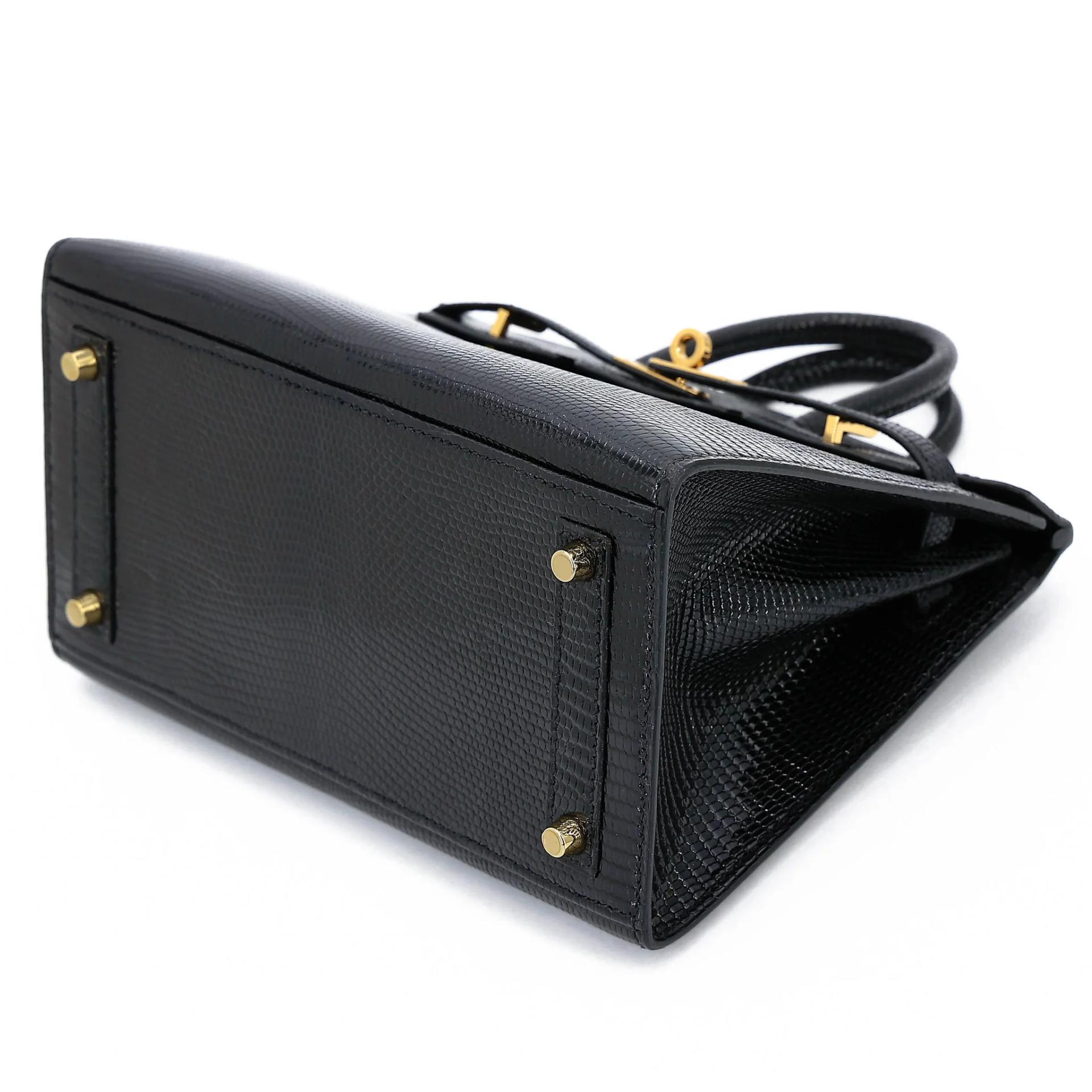 Excellent ( Rank SA ) HERMÈS Birkin 20 Noir (89) Lizard Gold hardware B (2023) - 4