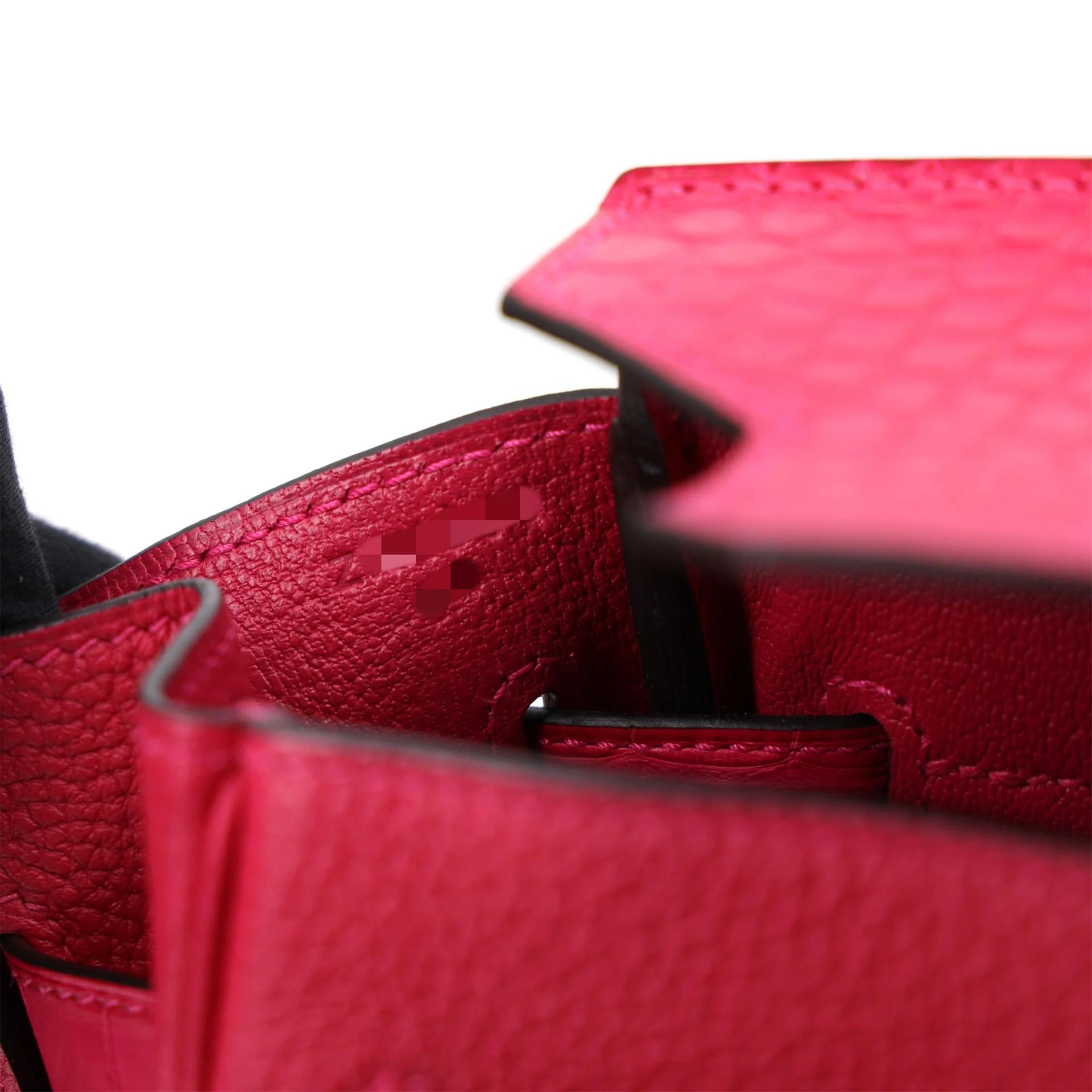 Excellent ( Rank SA ) HERMÈS Birkin 30 Touch Framboise (90) Togo Palladium hardware Z (2021) - 18