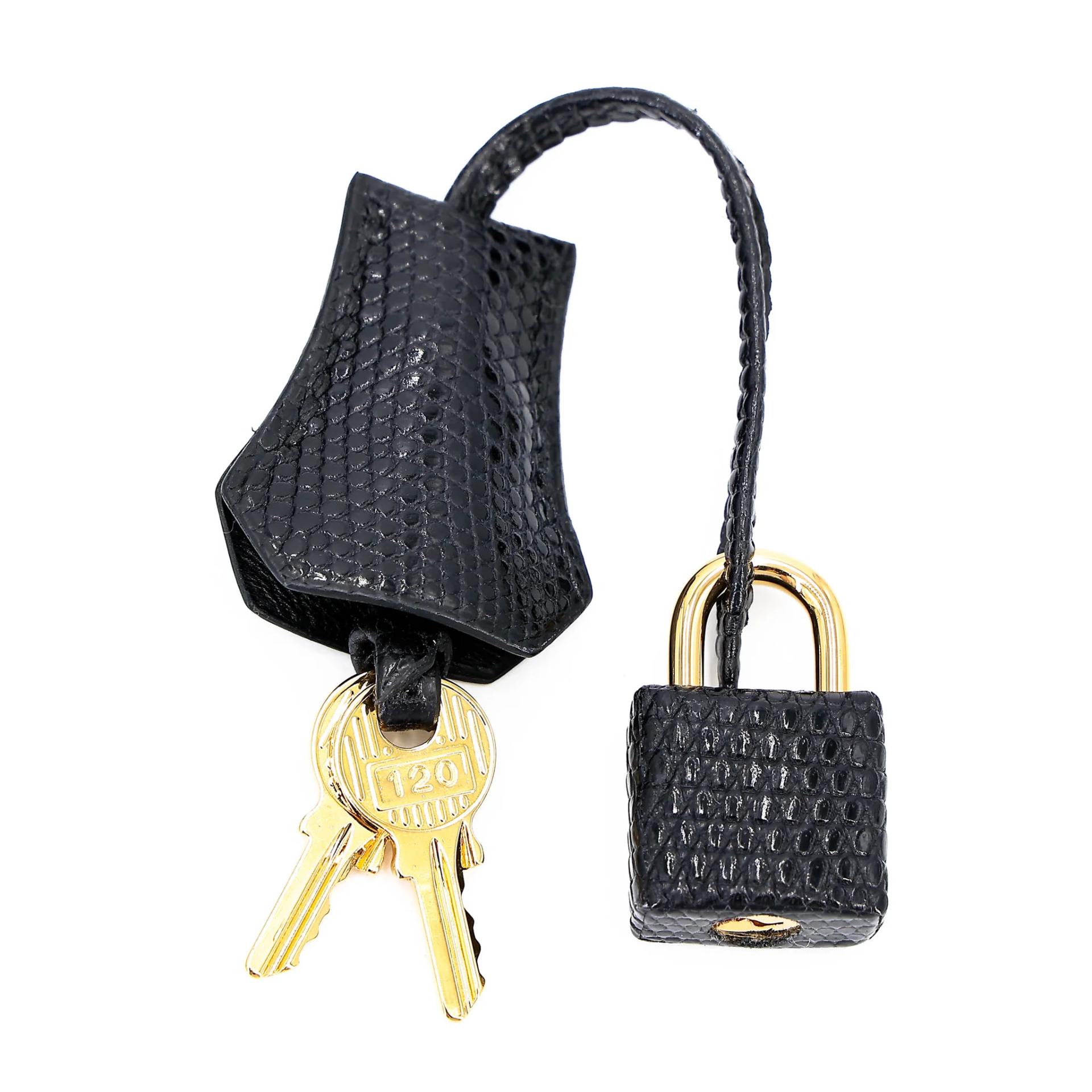 Excellent ( Rank SA ) HERMÈS Birkin 20 Noir (89) Lizard Gold hardware B (2023) - 16