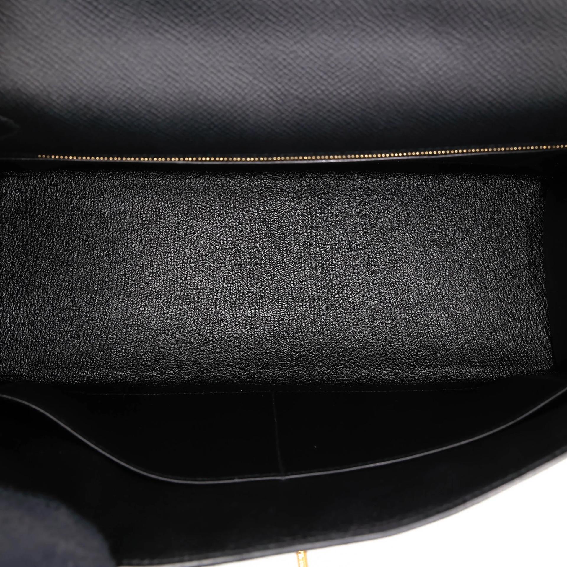 Excellent ( Rank SA ) HERMÈS Kelly 32 Sellier Noir (89) Epsom Gold hardware D (2019) - 20