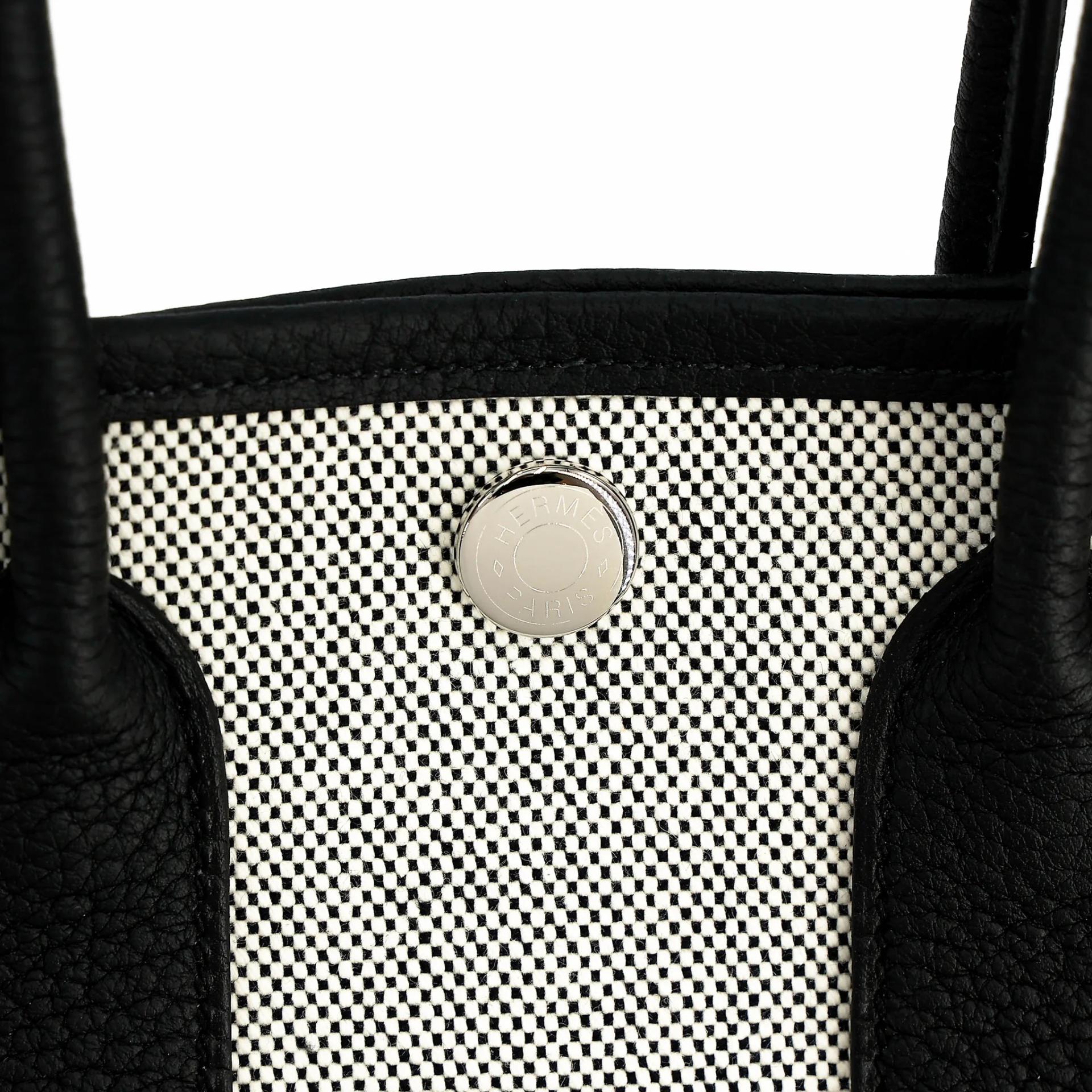 Brand New ( Rank N ) HERMÈS Neo Garden Party 23 Noir (89) Toile H canvas Negonda Palladium hardware G (2026) - 8