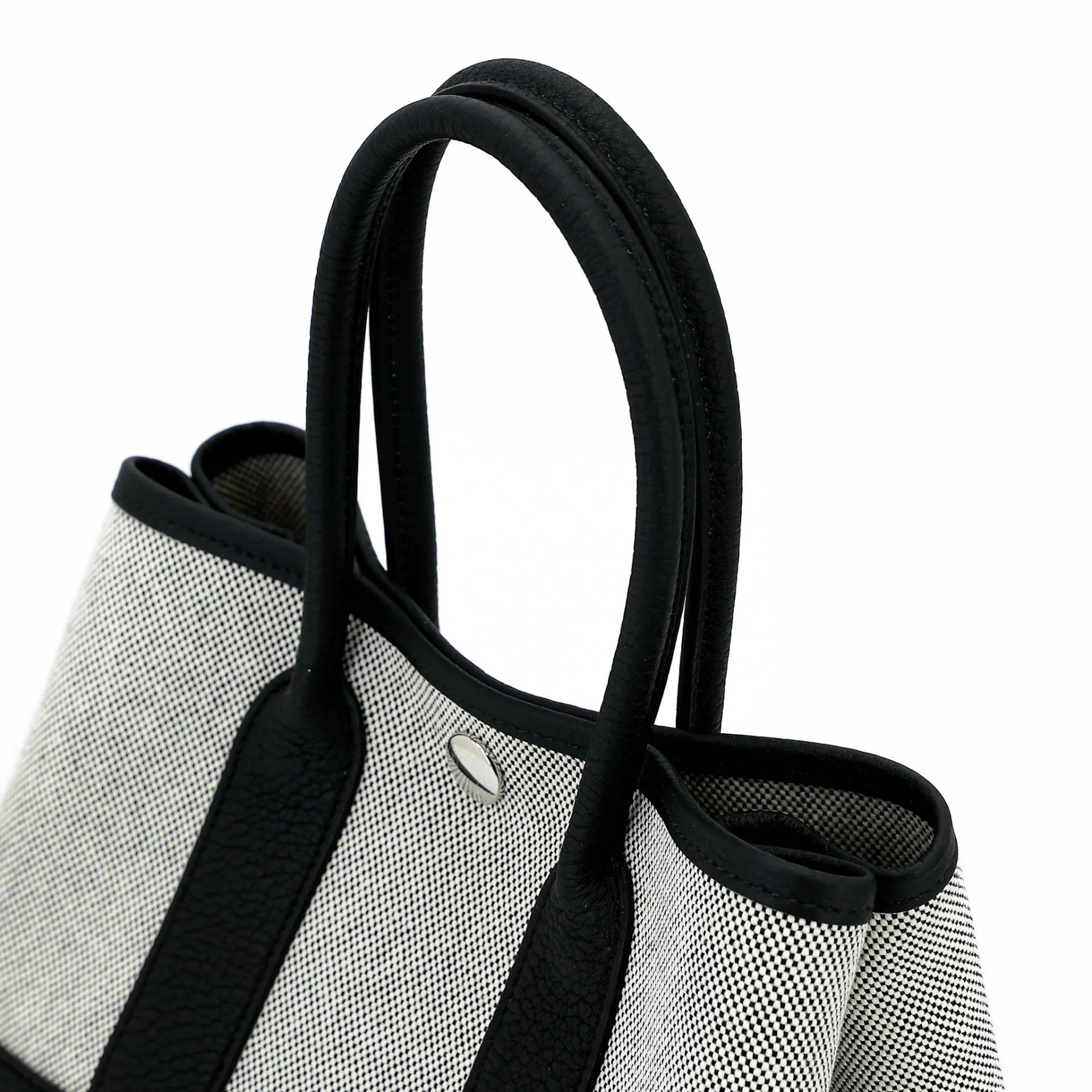 Brand New ( Rank N ) HERMÈS Neo Garden Party 23 Noir (89) Toile H canvas Negonda Palladium hardware G (2026) - 3