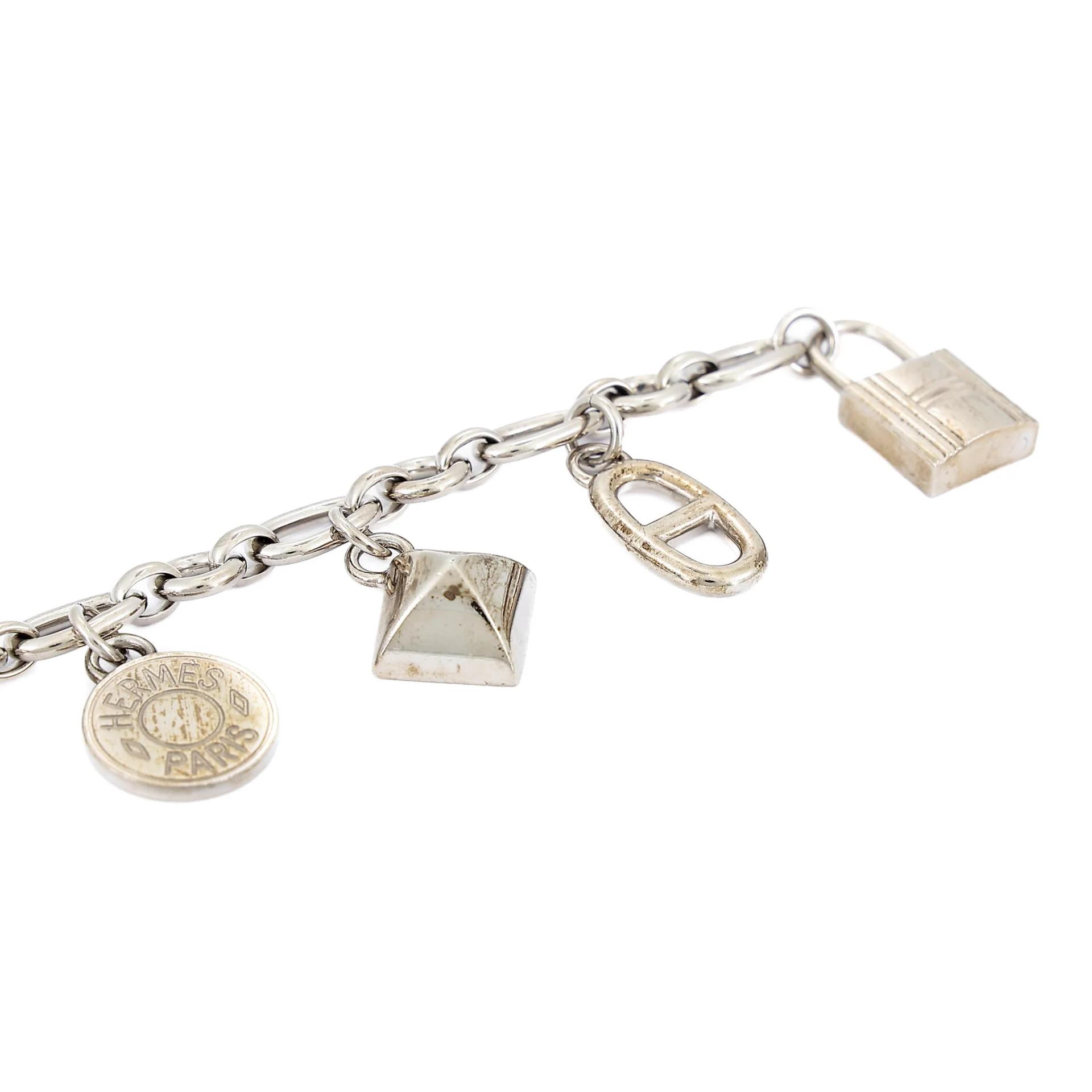 Very Good ( Rank A) HERMÈS Amulettes 4 Olga bag charm Silver Palladium hardware - 6