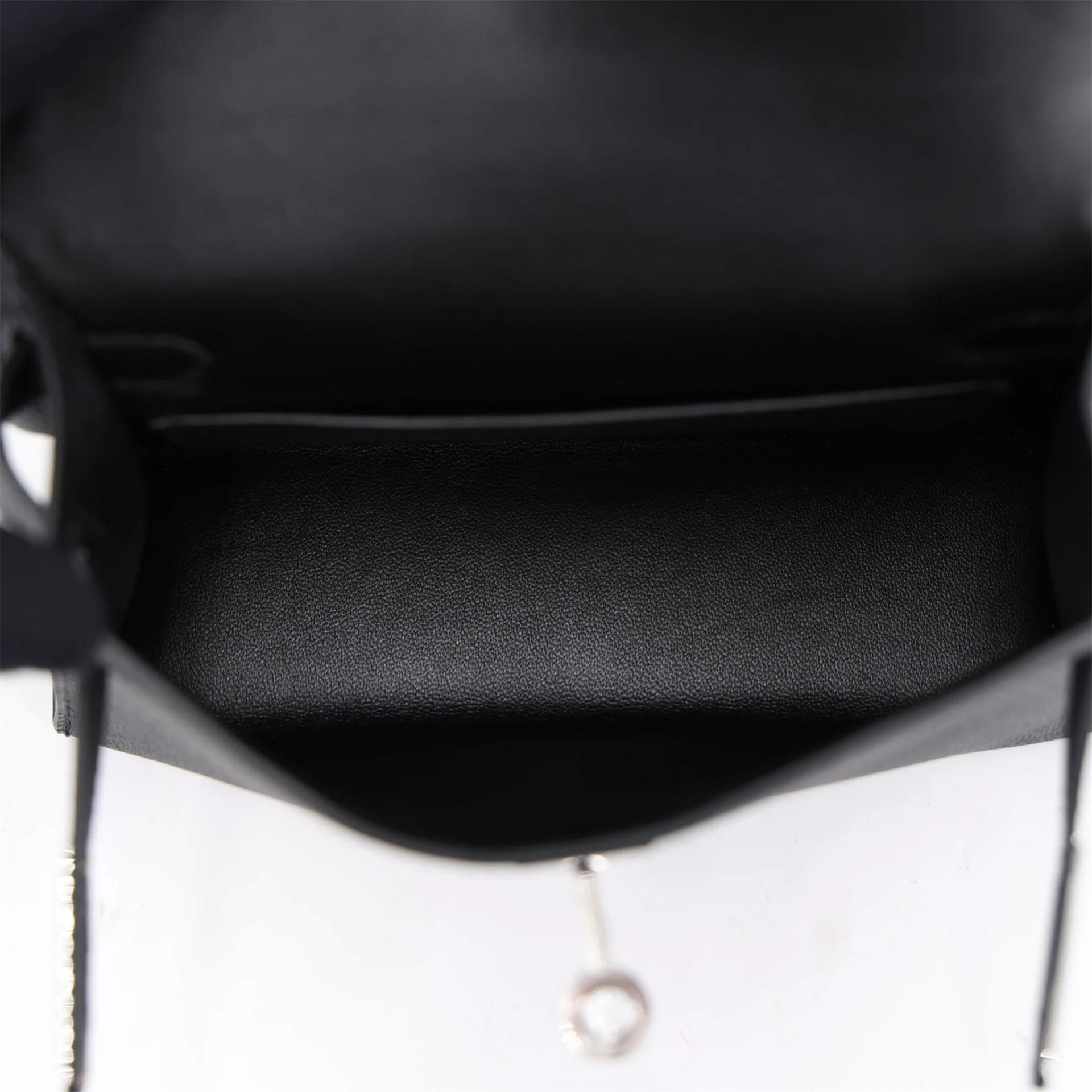 Brand New ( Rank N ) HERMÈS Mini Kelly II Noir (89) Epsom Palladium hardware G (2026) - 11