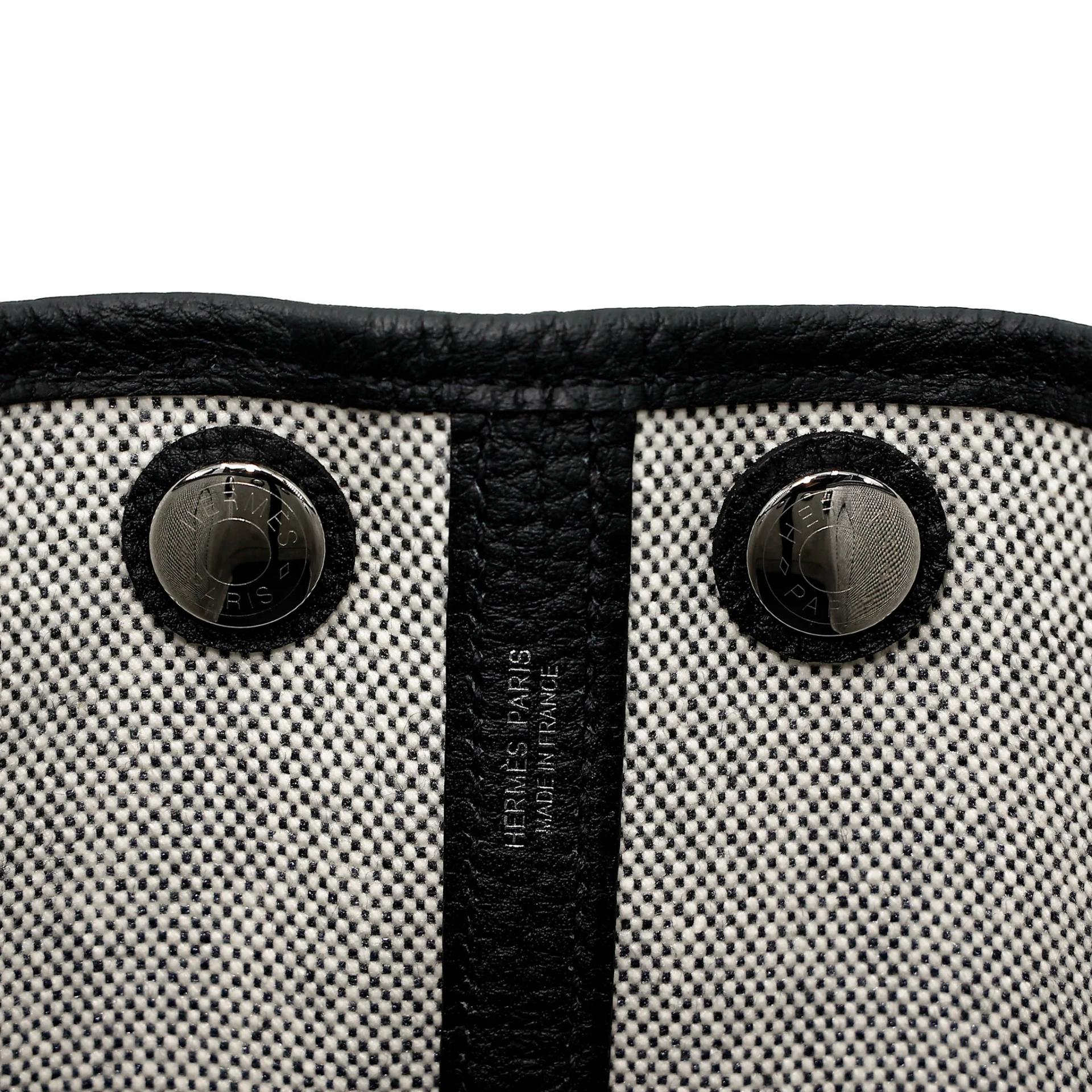 Brand New ( Rank N ) HERMÈS Neo Garden Party 23 Noir (89) Toile H canvas Negonda Palladium hardware G (2026) - 10