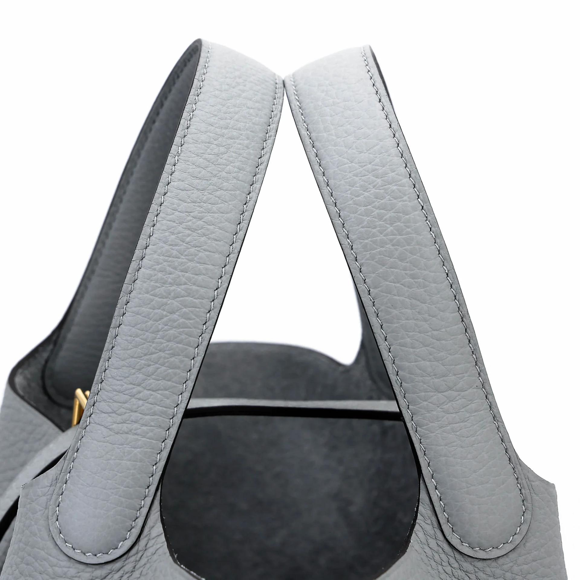 Brand New ( Rank N ) HERMÈS Picotin Lock PM Gris Pantin (P0) Clemence Gold hardware G (2026) - 3
