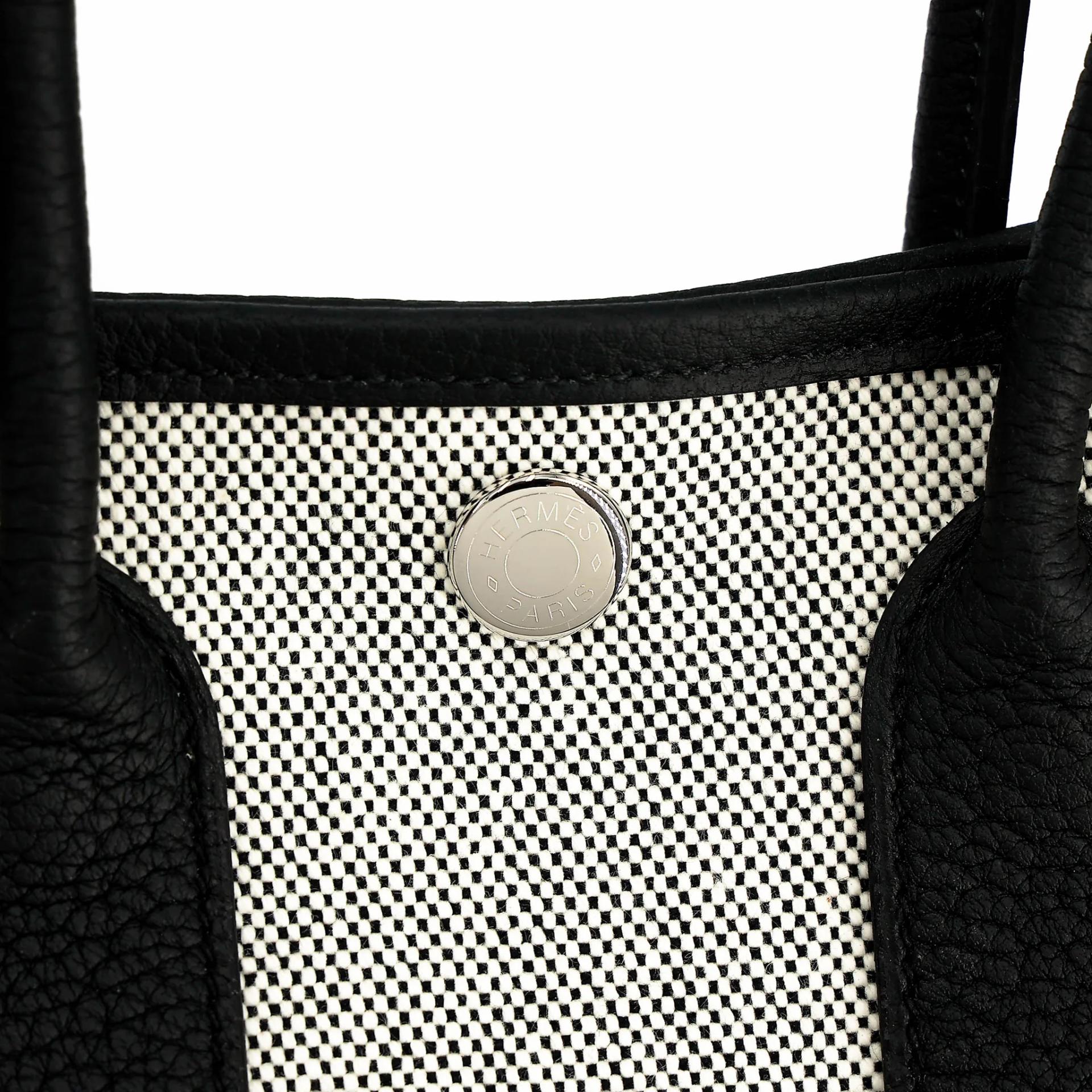 Brand New ( Rank N ) HERMÈS Neo Garden Party 23 Noir (89) Toile H canvas Negonda Palladium hardware G (2026) - 9