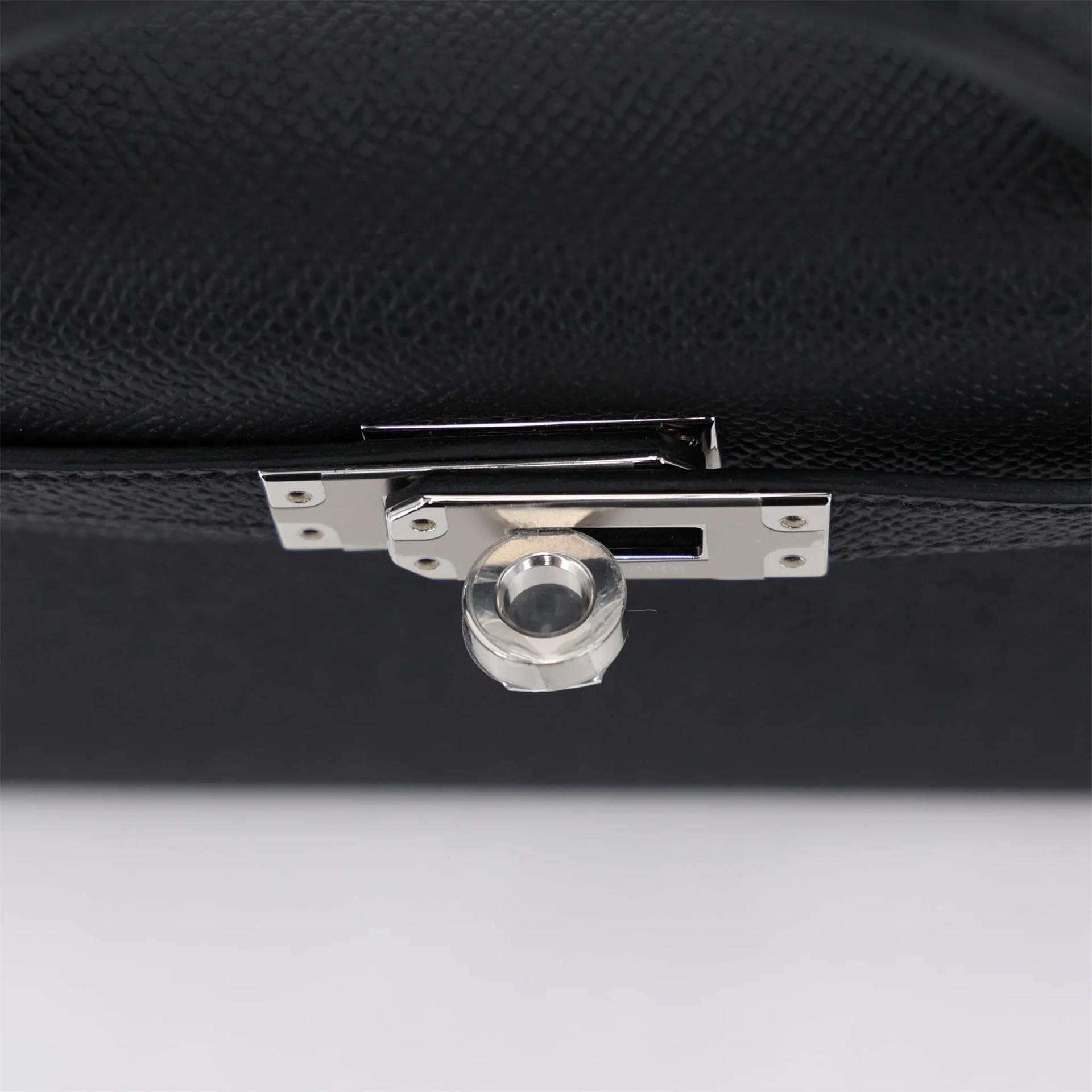 Brand New ( Rank N ) HERMÈS Mini Kelly II Noir (89) Epsom Palladium hardware G (2026) - 9