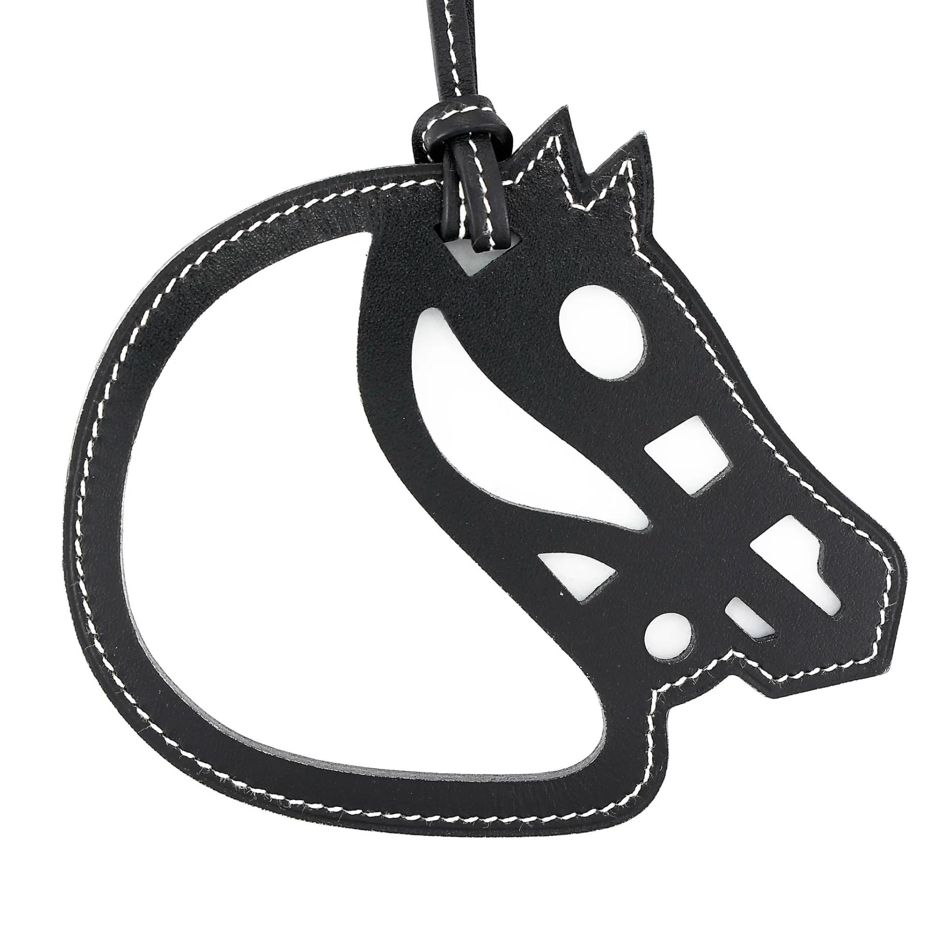 Excellent ( Rank SA ) HERMÈS Paddock Cheval Charm Noir (89) Swift - 2