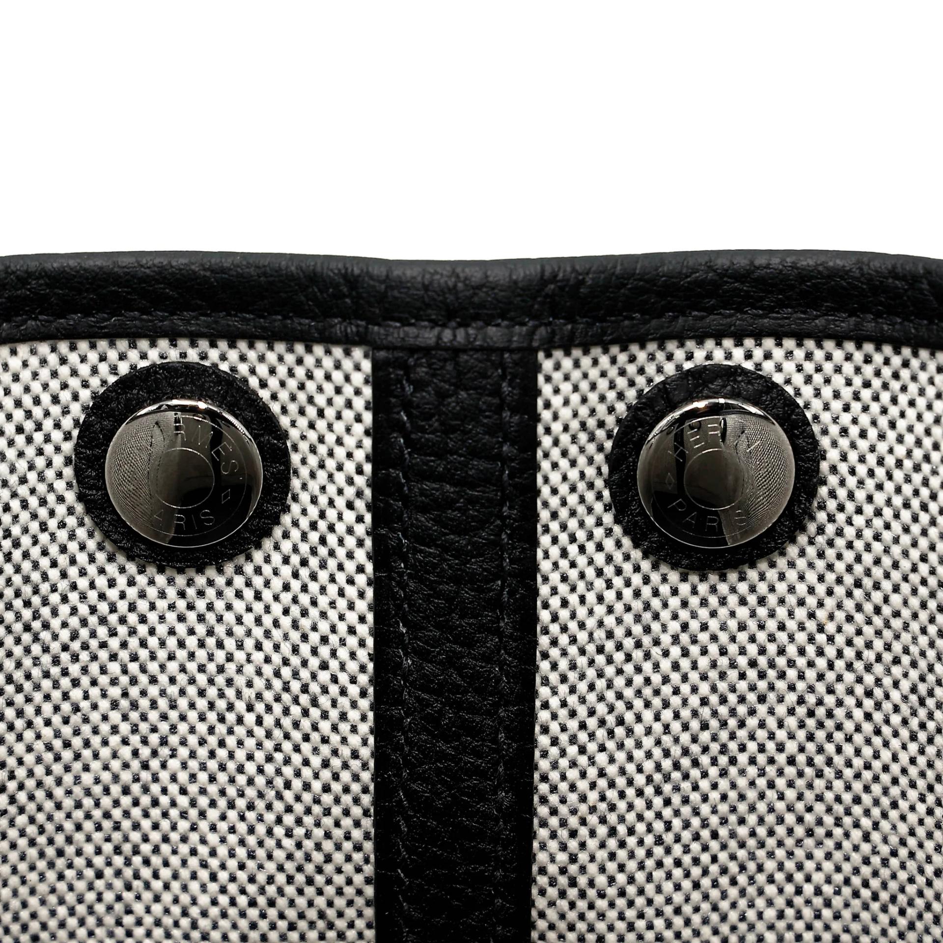 Brand New ( Rank N ) HERMÈS Neo Garden Party 23 Noir (89) Toile H canvas Negonda Palladium hardware G (2026) - 11