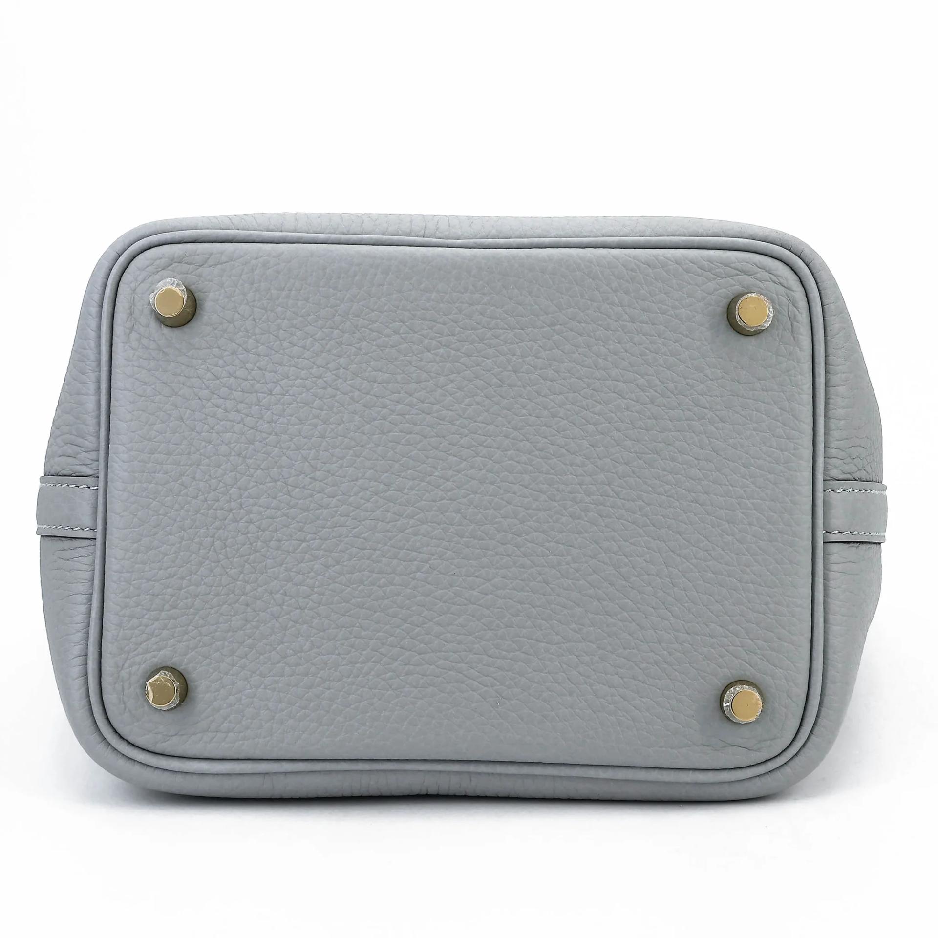 Brand New ( Rank N ) HERMÈS Picotin Lock PM Gris Pantin (P0) Clemence Gold hardware G (2026) - 6