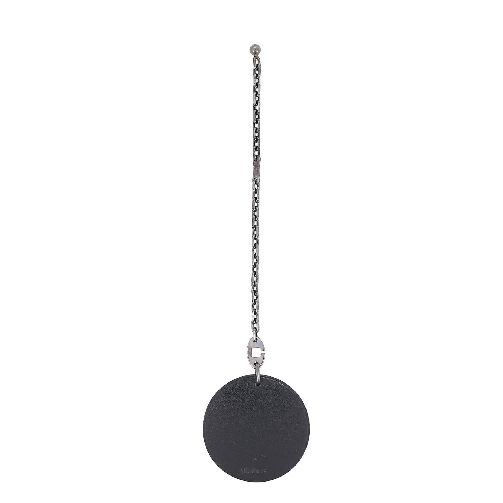 Very Good ( Rank A) HERMÈS Cat Charm Noir (89) Barenia Silver 925 - 4