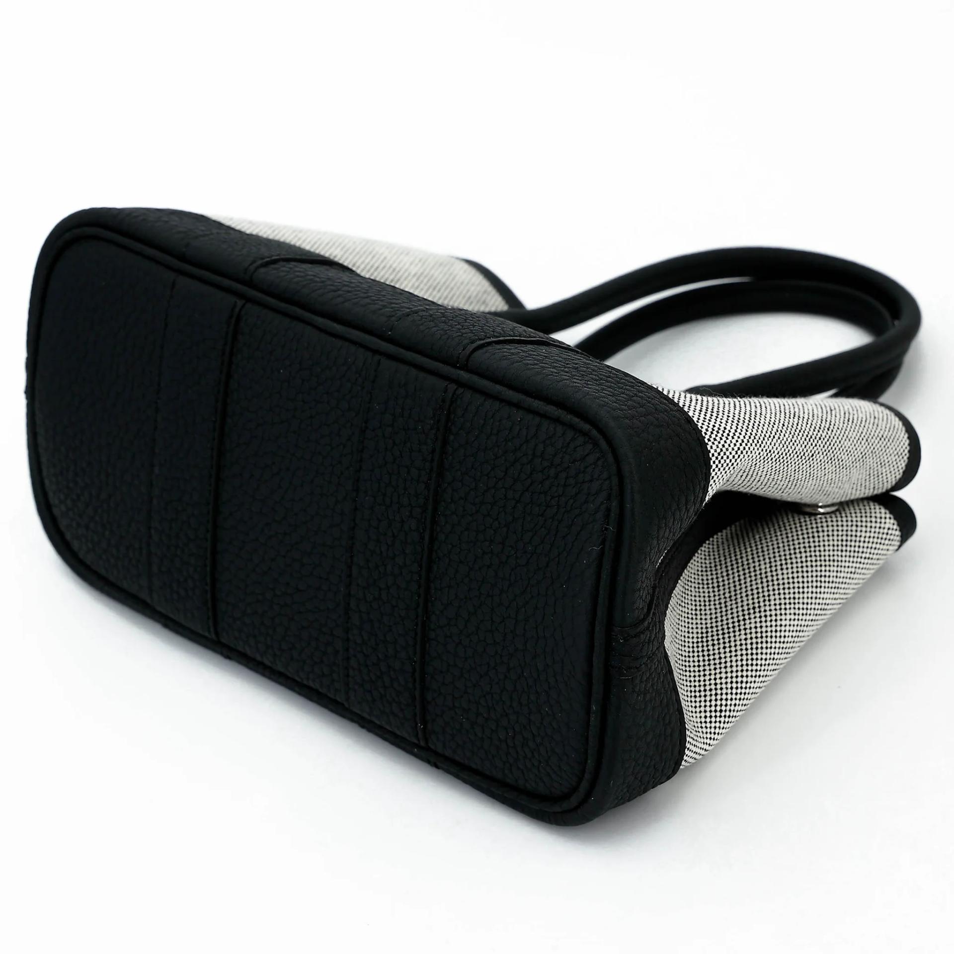 Brand New ( Rank N ) HERMÈS Neo Garden Party 23 Noir (89) Toile H canvas Negonda Palladium hardware G (2026) - 6