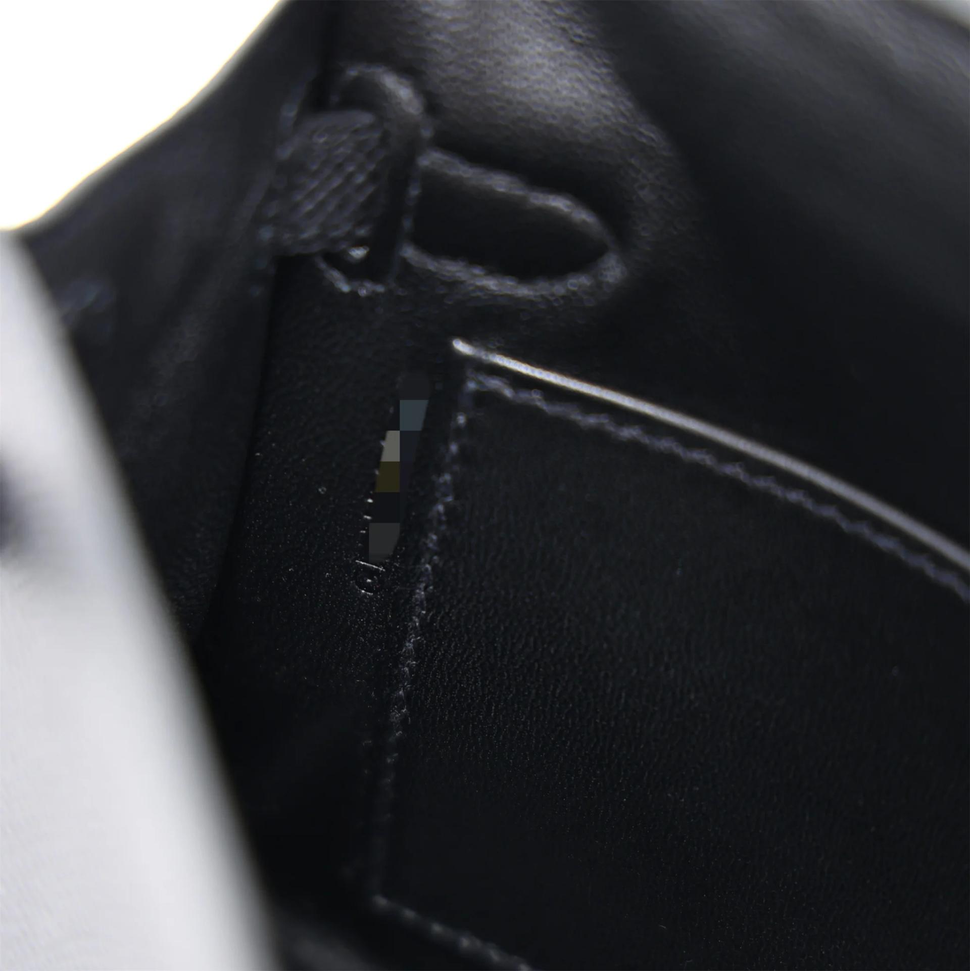 Brand New ( Rank N ) HERMÈS Mini Kelly II Noir (89) Epsom Palladium hardware G (2026) - 14