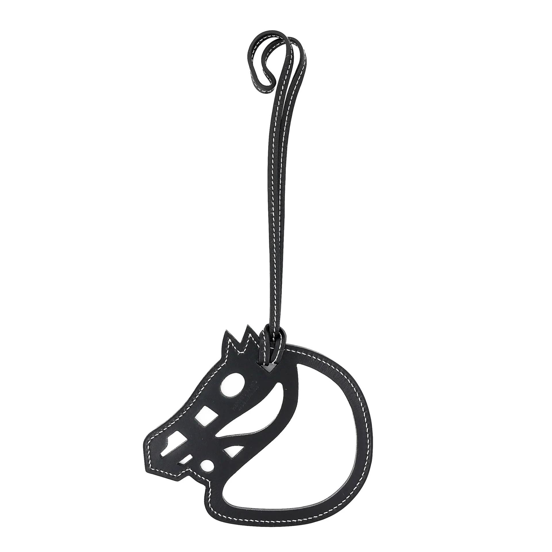 Excellent ( Rank SA ) HERMÈS Paddock Cheval Charm Noir (89) Swift - 4