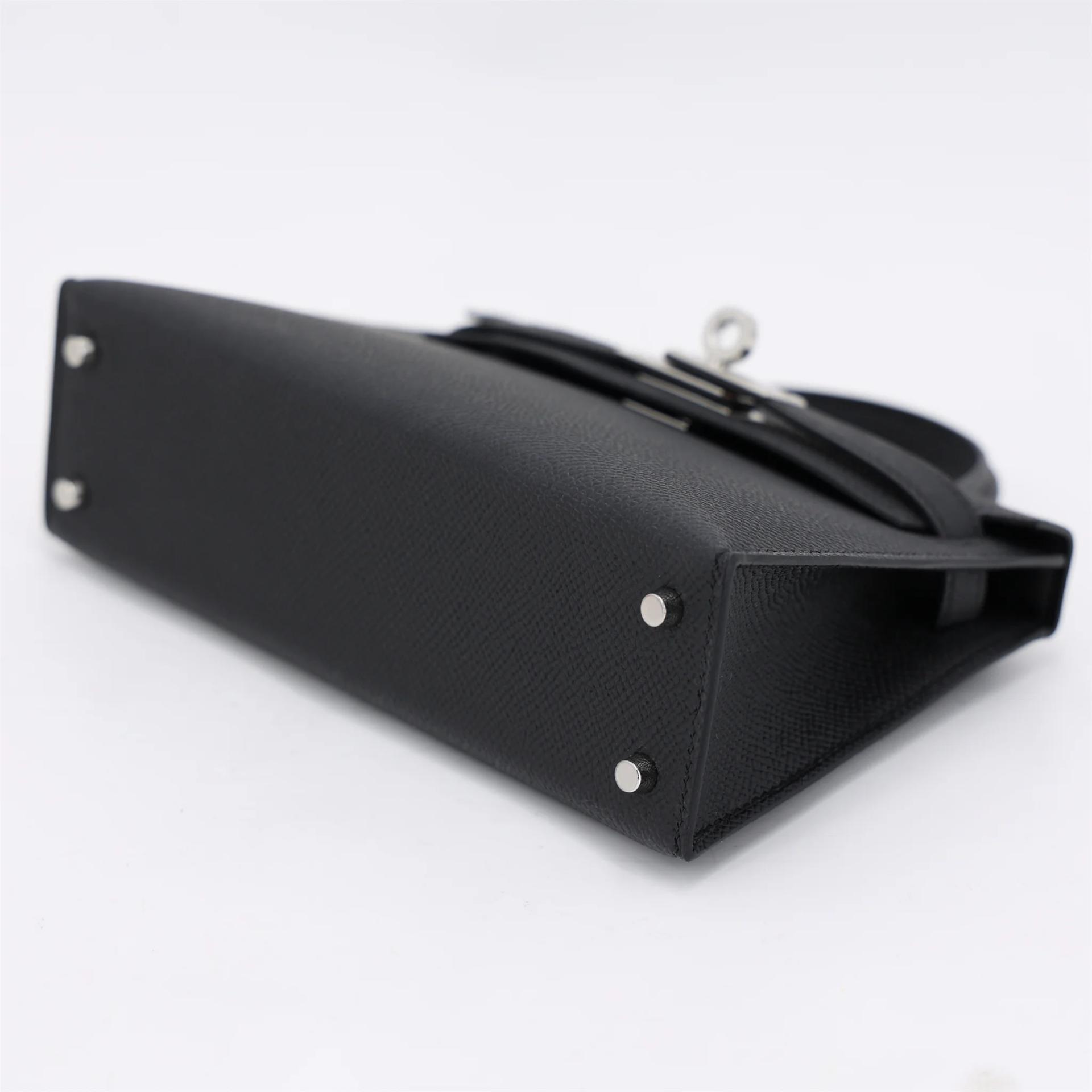 Brand New ( Rank N ) HERMÈS Mini Kelly II Noir (89) Epsom Palladium hardware G (2026) - 5