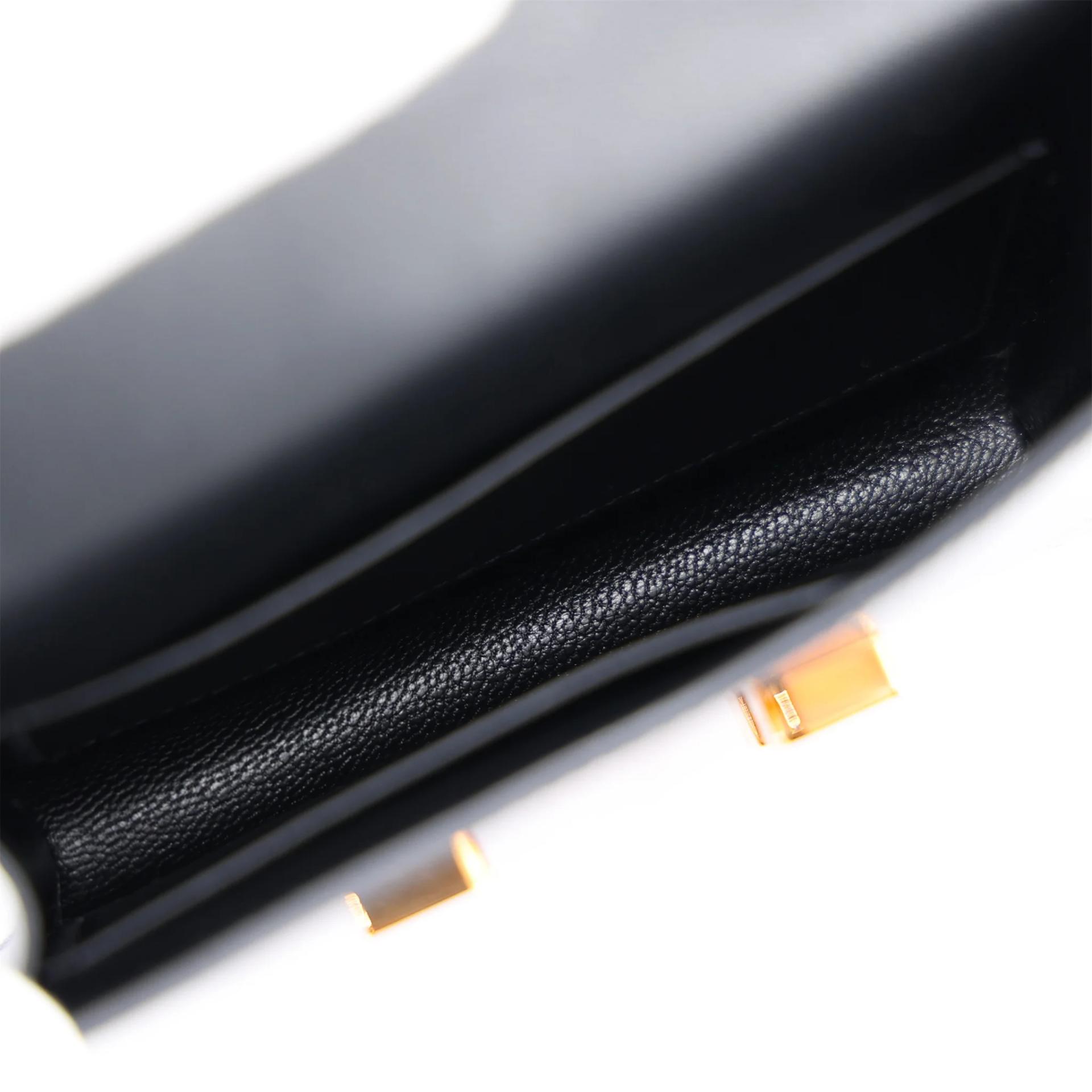 SA超美品 HERMÈS 愛馬仕 Constance Slim 錢包 89 黑色 Noir (Black) 蜥蜴皮 玫瑰金扣 U刻 2022年 - 12