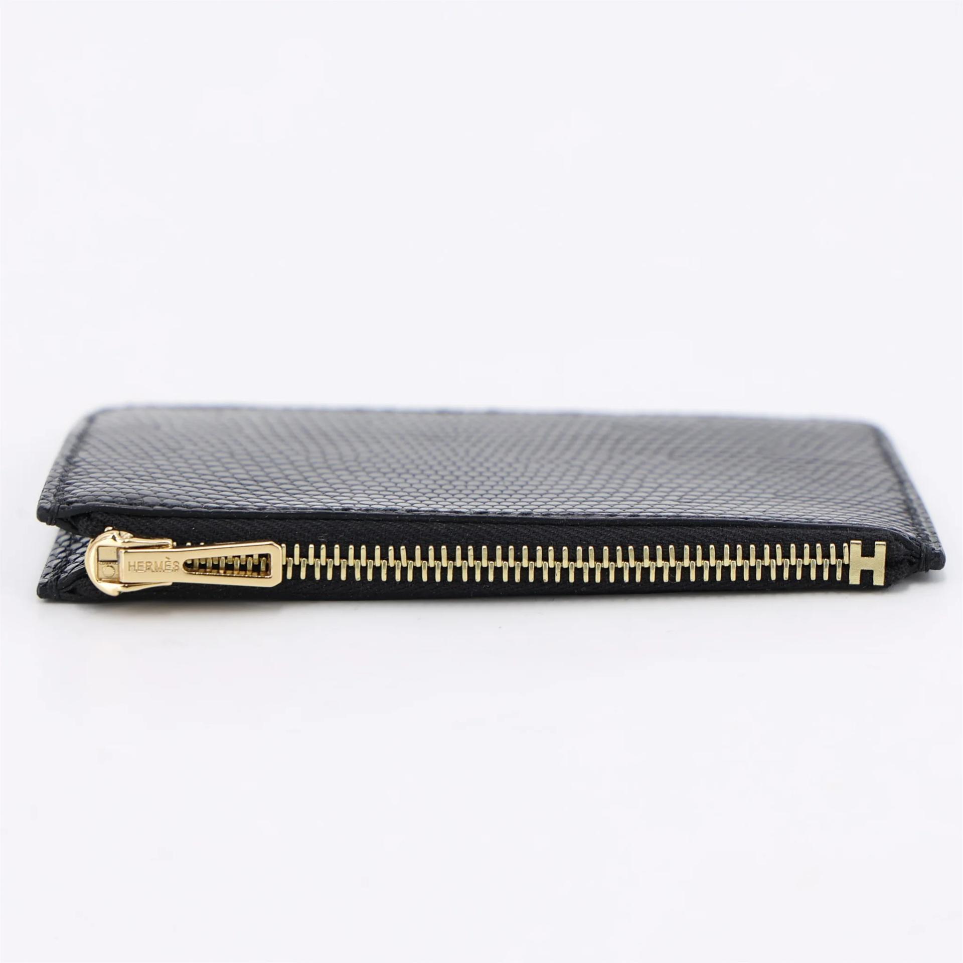 SA超美品 HERMÈS 愛馬仕 Constance Slim 錢包 89 黑色 Noir (Black) 蜥蜴皮 玫瑰金扣 U刻 2022年 - 17