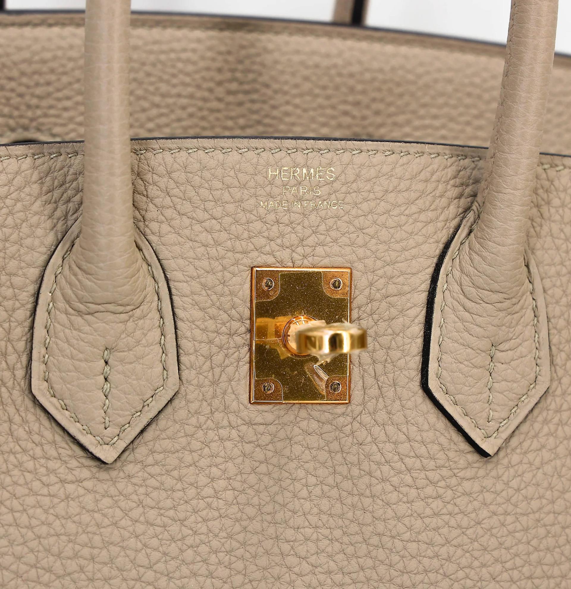 A美品 HERMÈS 愛馬仕 Birkin 25 81 斑鳩灰 Gris Tourterelle Togo小牛皮 玫瑰金扣 C刻 2018年 - 15