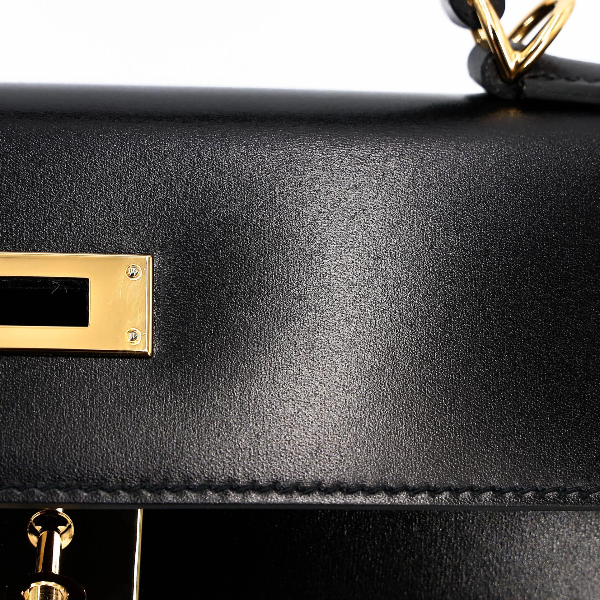 SA超美品 HERMÈS 愛馬仕 Kelly 28 外縫 89 黑色 Noir (Black) Box牛皮 金扣 Z刻 2021年 - 12