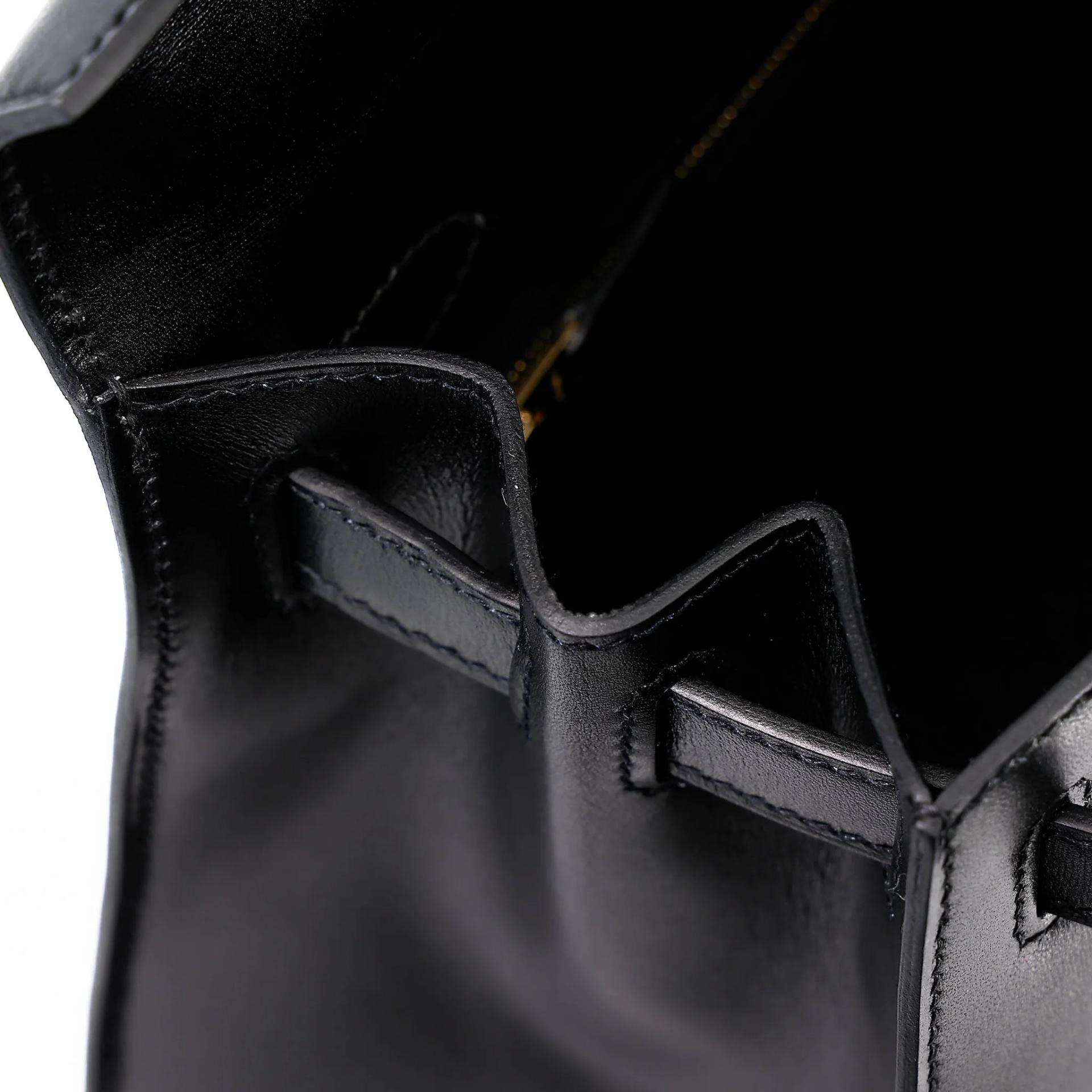 SA超美品 HERMÈS 愛馬仕 Kelly 28 外縫 89 黑色 Noir (Black) Box牛皮 金扣 Z刻 2021年 - 22