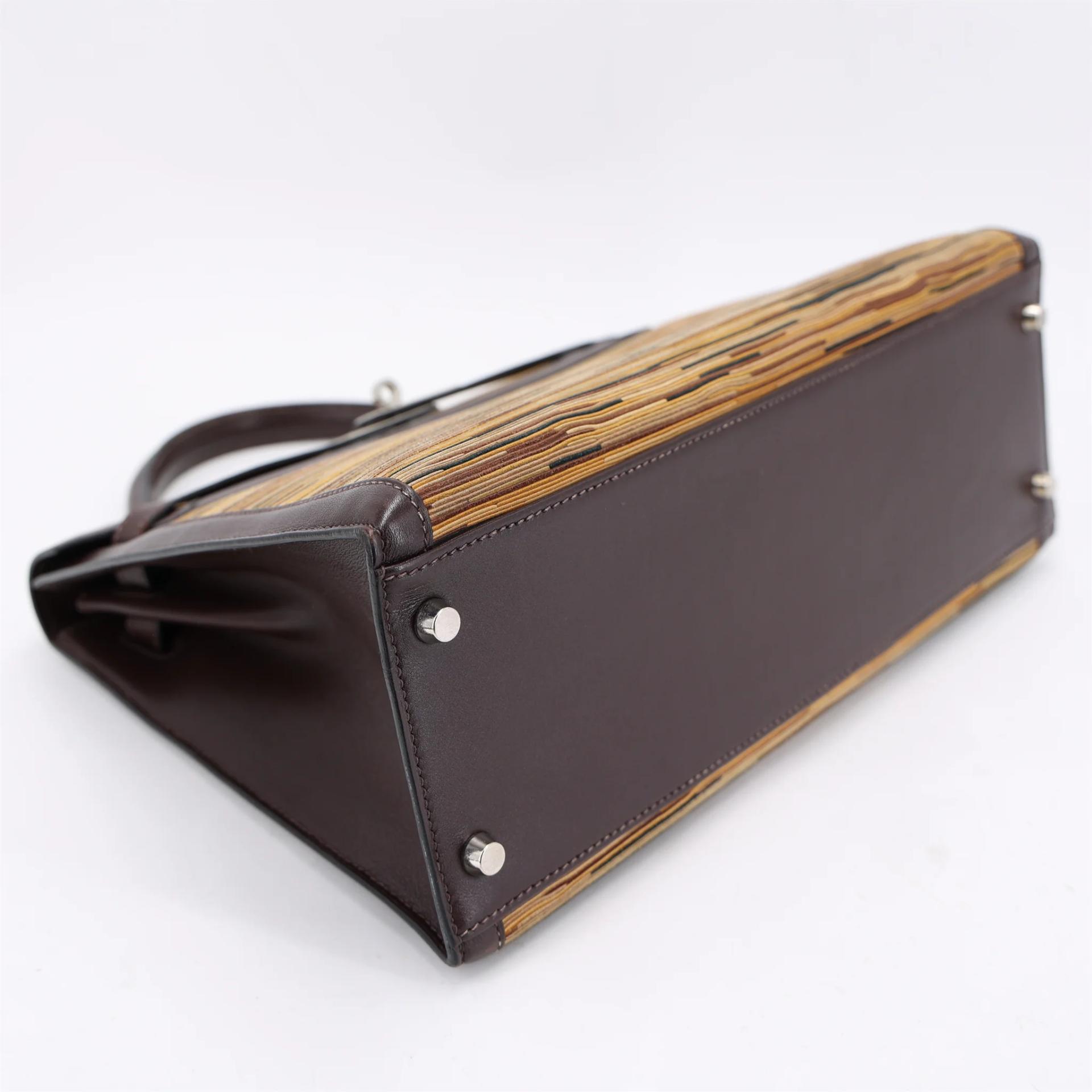 Very Good ( Rank A) HERMÈS Limited Edition Kelly 32 Marron Glace Box-calf Vibrato Palladium hardware Square C (1999) - 4