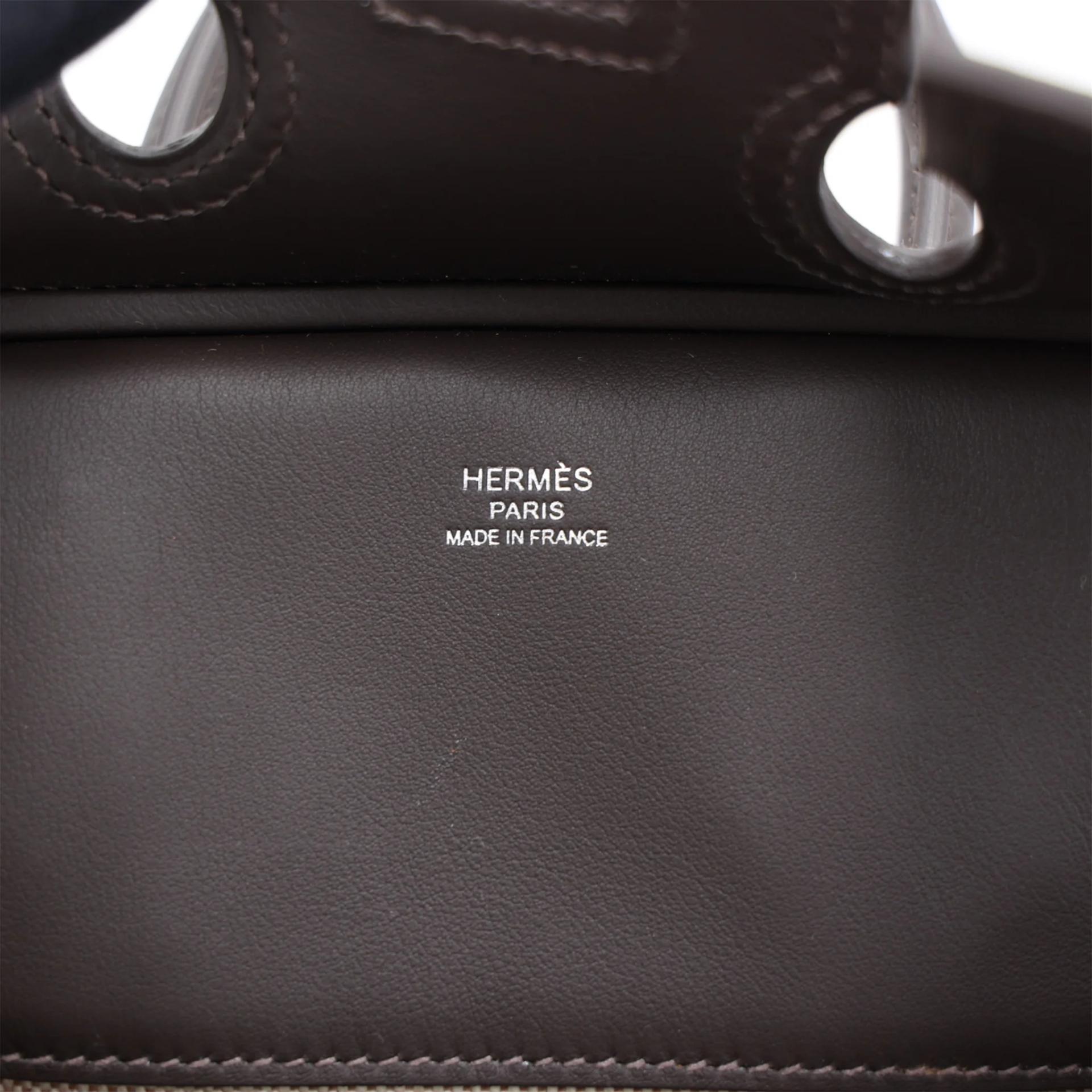 Brand New ( Rank N ) HERMÈS Limited Edition Birkin Cargo 25 Bai Brun（T3） Ecru Toile Berline canvas Palladium hardware G (2026) - 14