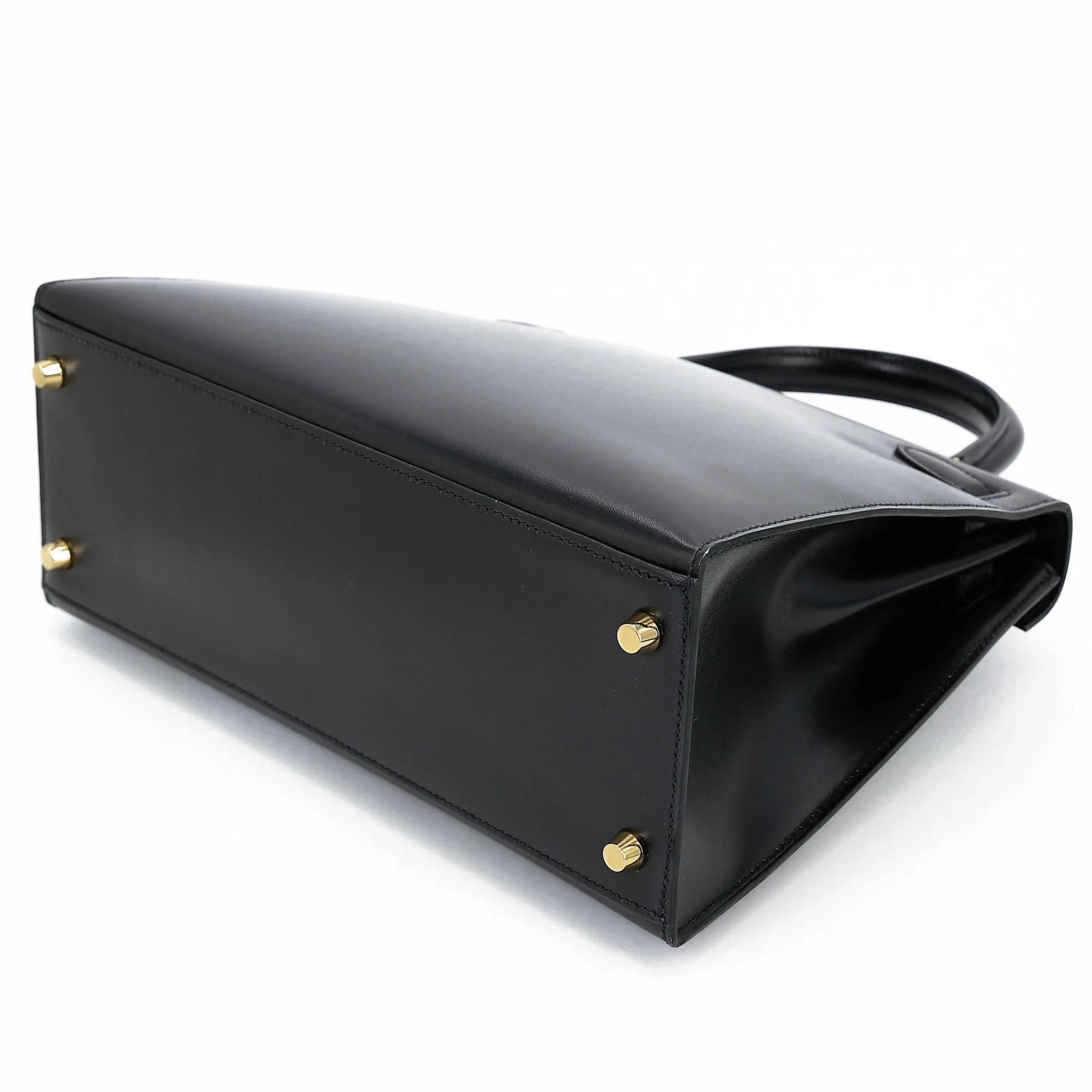 SA超美品 HERMÈS 愛馬仕 Kelly 28 外縫 89 黑色 Noir (Black) Box牛皮 金扣 Z刻 2021年 - 6