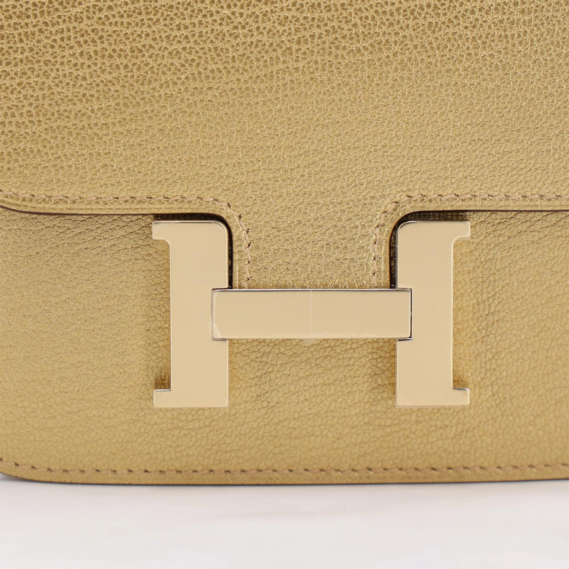 Unused ( Rank NS ) HERMÈS Constance Slim Wallet Dore (Y9) Chamkilight Gold hardware K (2025) - 7