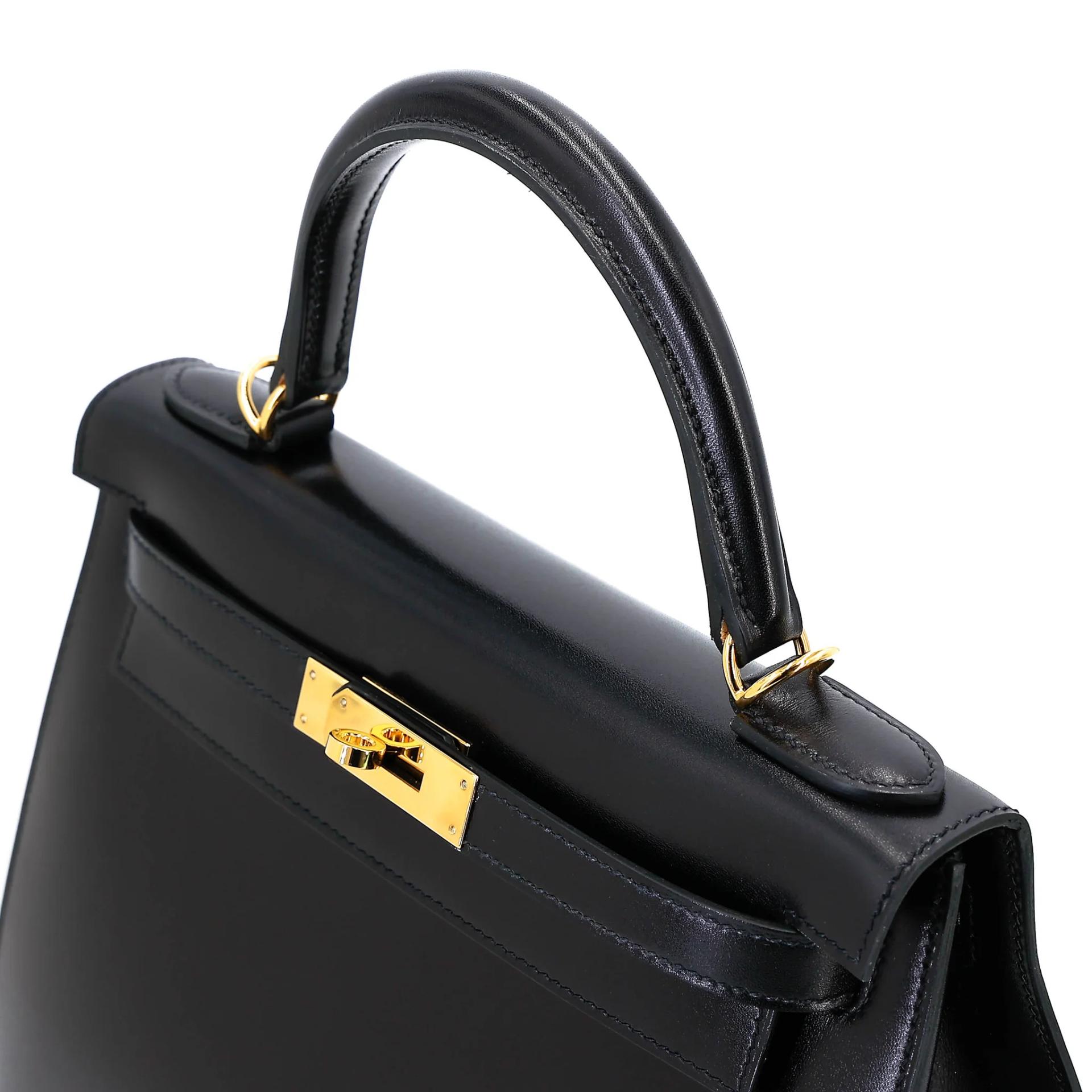 SA超美品 HERMÈS 愛馬仕 Kelly 28 外縫 89 黑色 Noir (Black) Box牛皮 金扣 Z刻 2021年 - 3