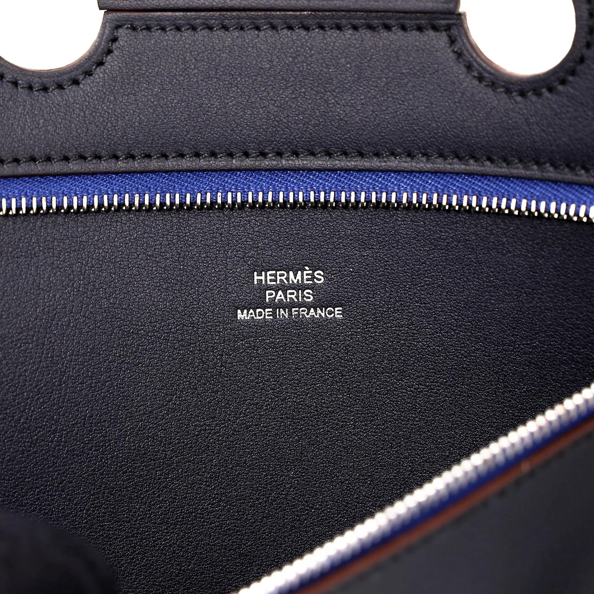 ランク NS 未使用品 HERMÈS エルメス バックポケットポーチ 25 ブラック (89) ゴールド (37) ブルーインディゴ (76) スイフト シルバー金具 Z刻印 (2021) - 10