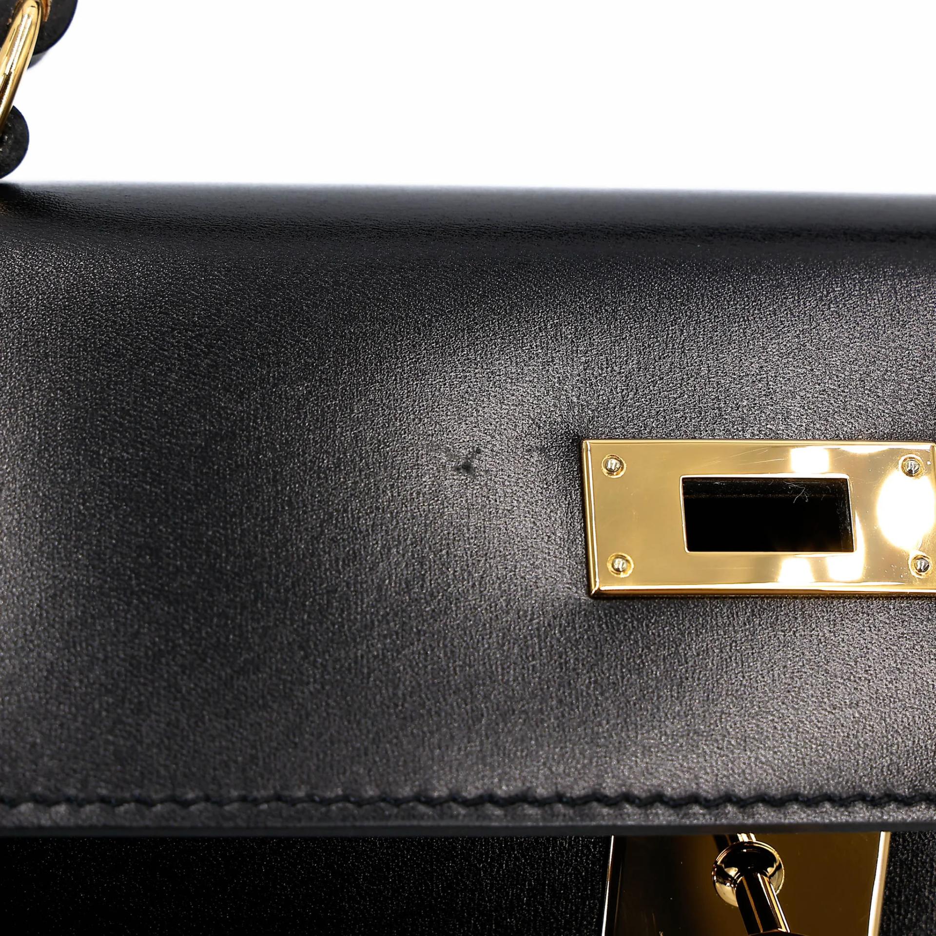 SA超美品 HERMÈS 愛馬仕 Kelly 28 外縫 89 黑色 Noir (Black) Box牛皮 金扣 Z刻 2021年 - 13
