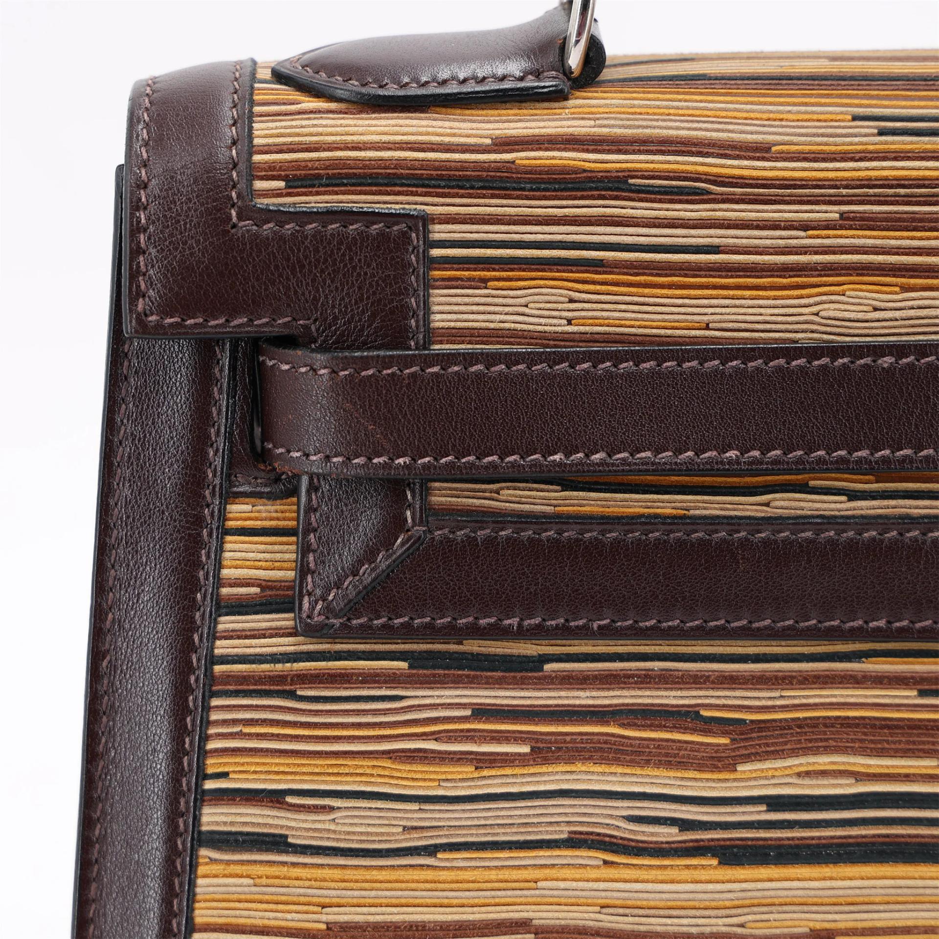 Very Good ( Rank A) HERMÈS Limited Edition Kelly 32 Marron Glace Box-calf Vibrato Palladium hardware Square C (1999) - 10
